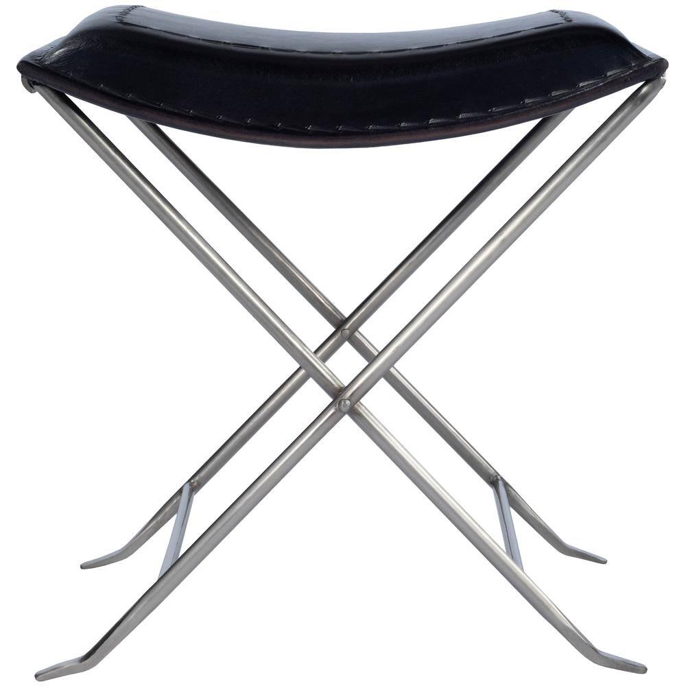 Alt View 1. Butler Specialty - Melton Leather 21.5"W Stool - Black.