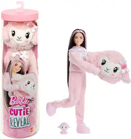 Mattel - Barbie Cutie Reveal Cuddly Series Lamb Doll & Accessories - COLLECTIBLES - Multicolor