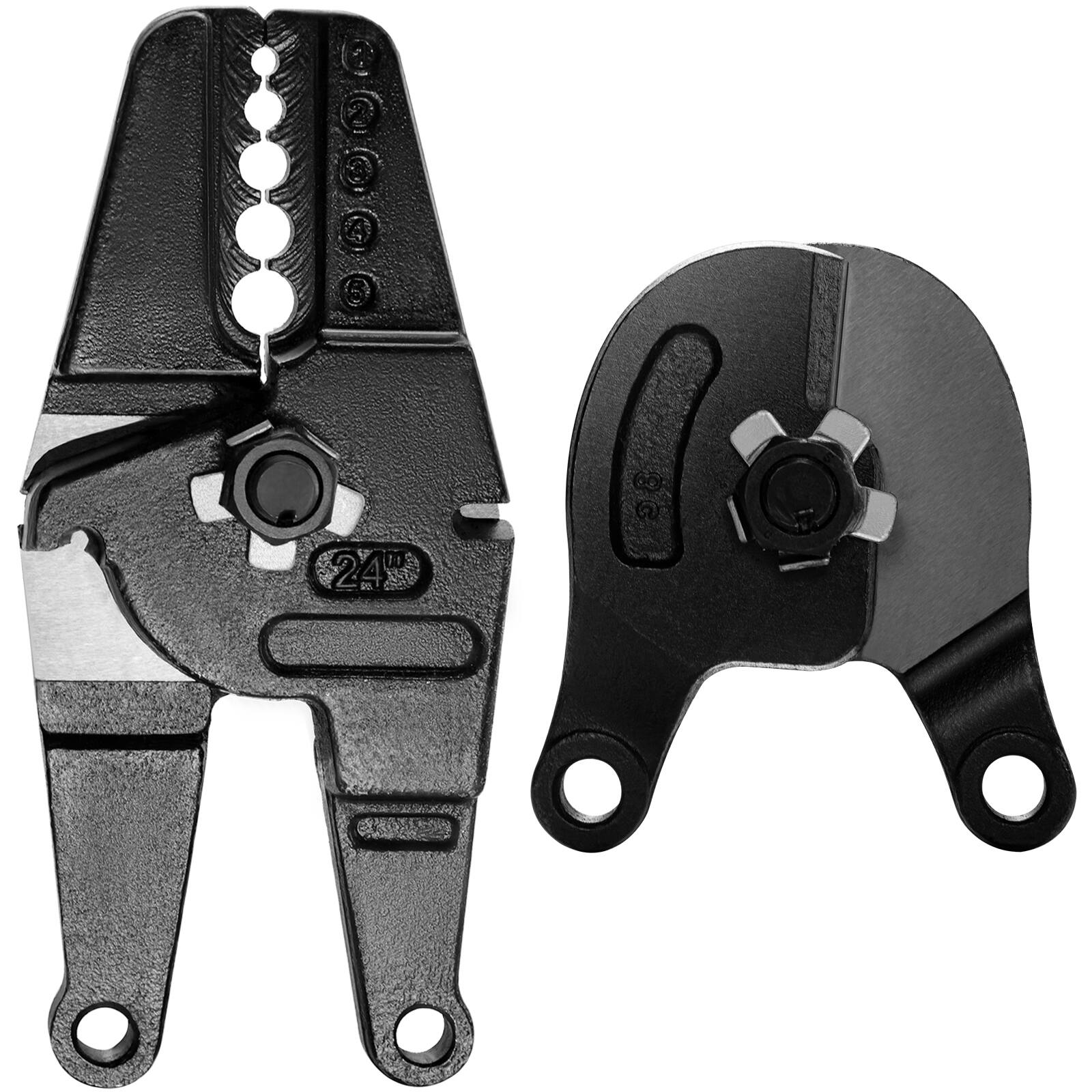 Alt View 5. VEVOR - Bench Swager Tool 24\" Wire Rope Swaging Tool with Crimper Cable Bolt Cutter Head Bench Crimper 1/16\"-3/16\" Sleeves - Red.