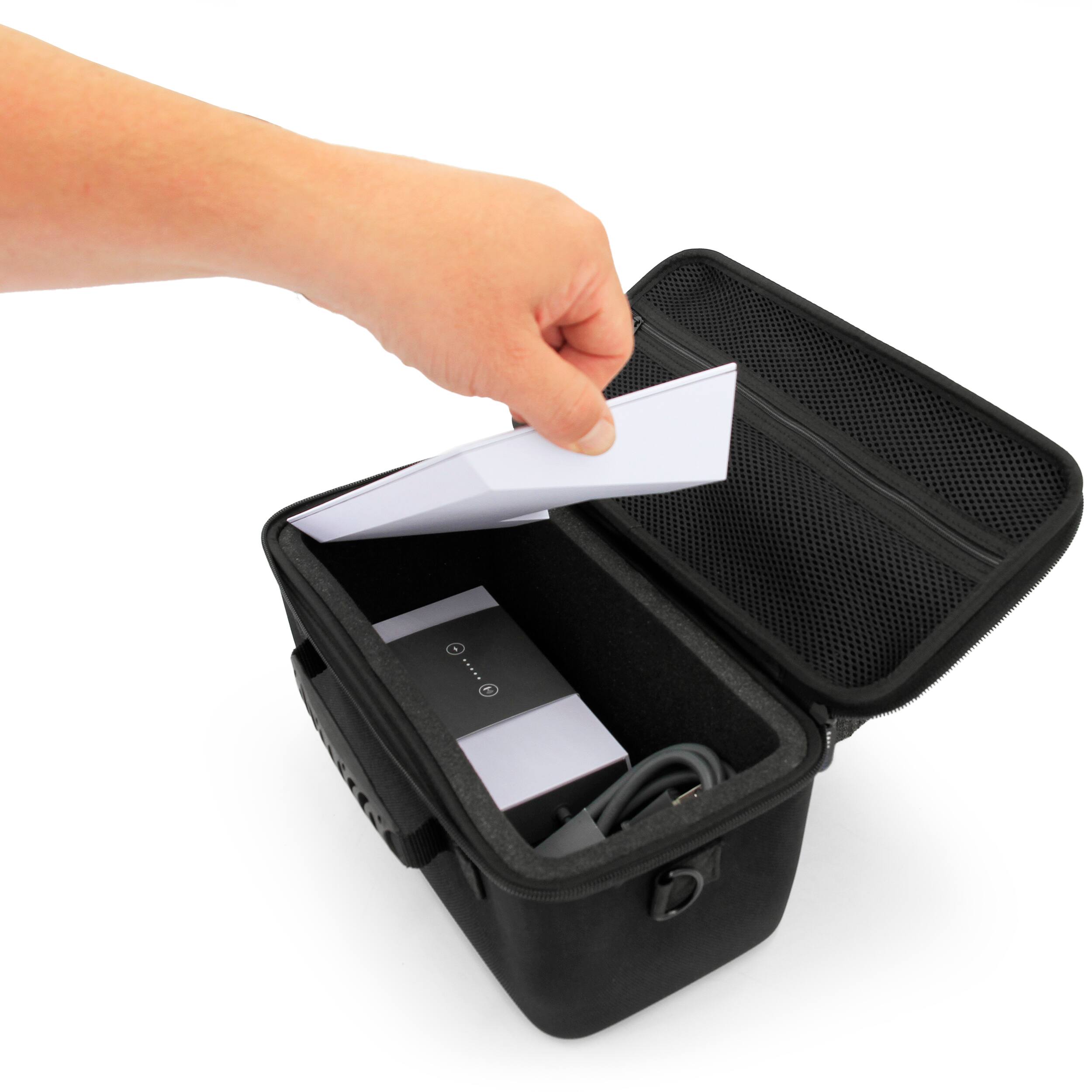 Alt View 12. CASEMATIX - Travel Case for Starlink Gen 3 High Performance Wi-Fi Wireless Router and Compact V3 Satellite Dish Accessories - Black.