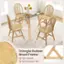 The text on the image reads: "Triangle Rubber Wood Frame High-strength Sleek & Splinter-free."