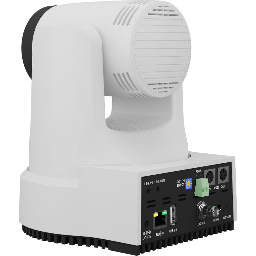 RS-485 LINE IN LINE OUT SYSTEM SELECT DC 12V N 0 S OUT XG-SDI RESTORE HDMI USB 2.0 NDI-IP RS323 OUT