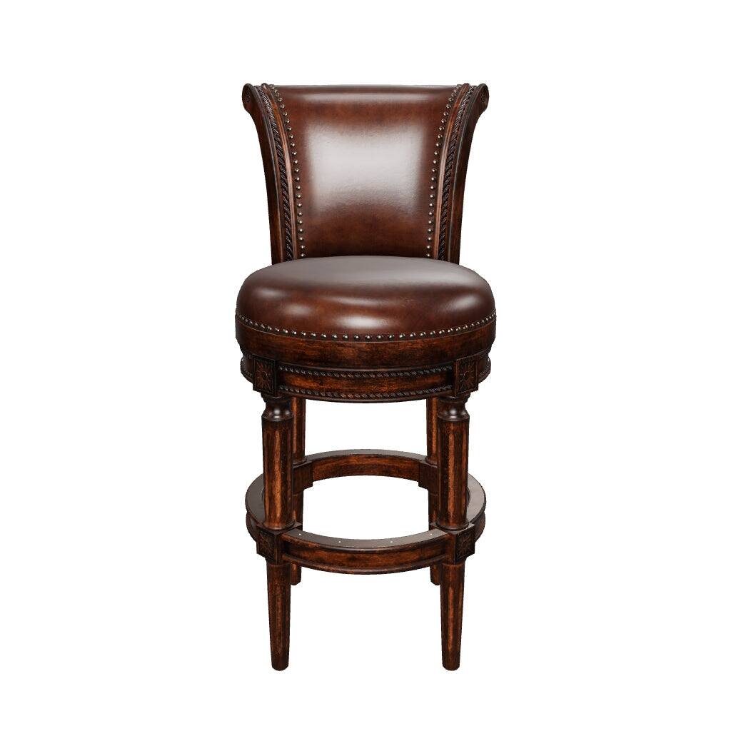 Alt View 9. Maven Lane - 31" Pullman Bar Stool In Dark Walnut Finish With Vegan Leather - Dark Walnut.