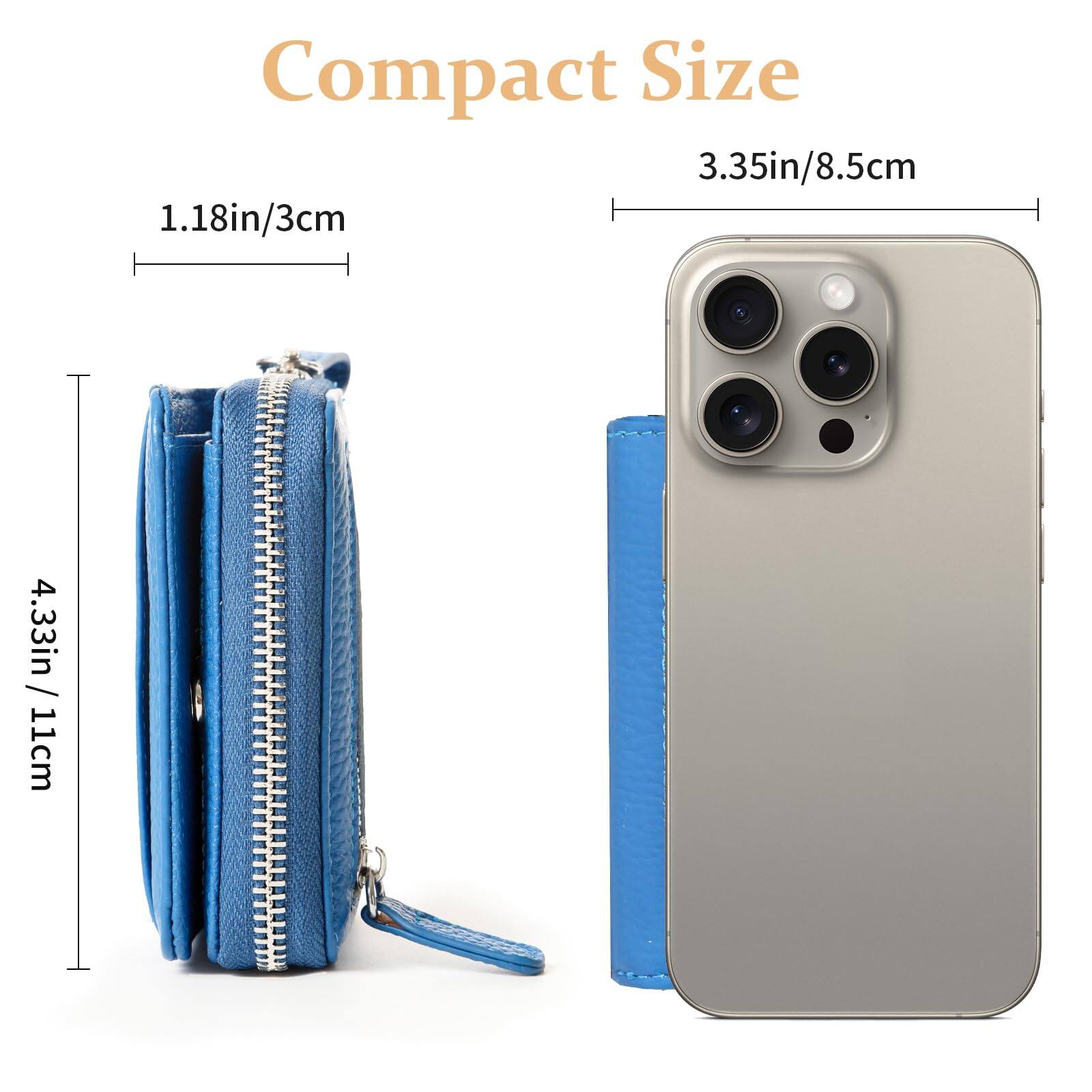 Alt View 3. Jadie Link - Genuine Wallet Women Rfid Blocking Card Holder Small Leather Womens Zipper Window Pocket Selected Genuine Leather small - Zz-Red.