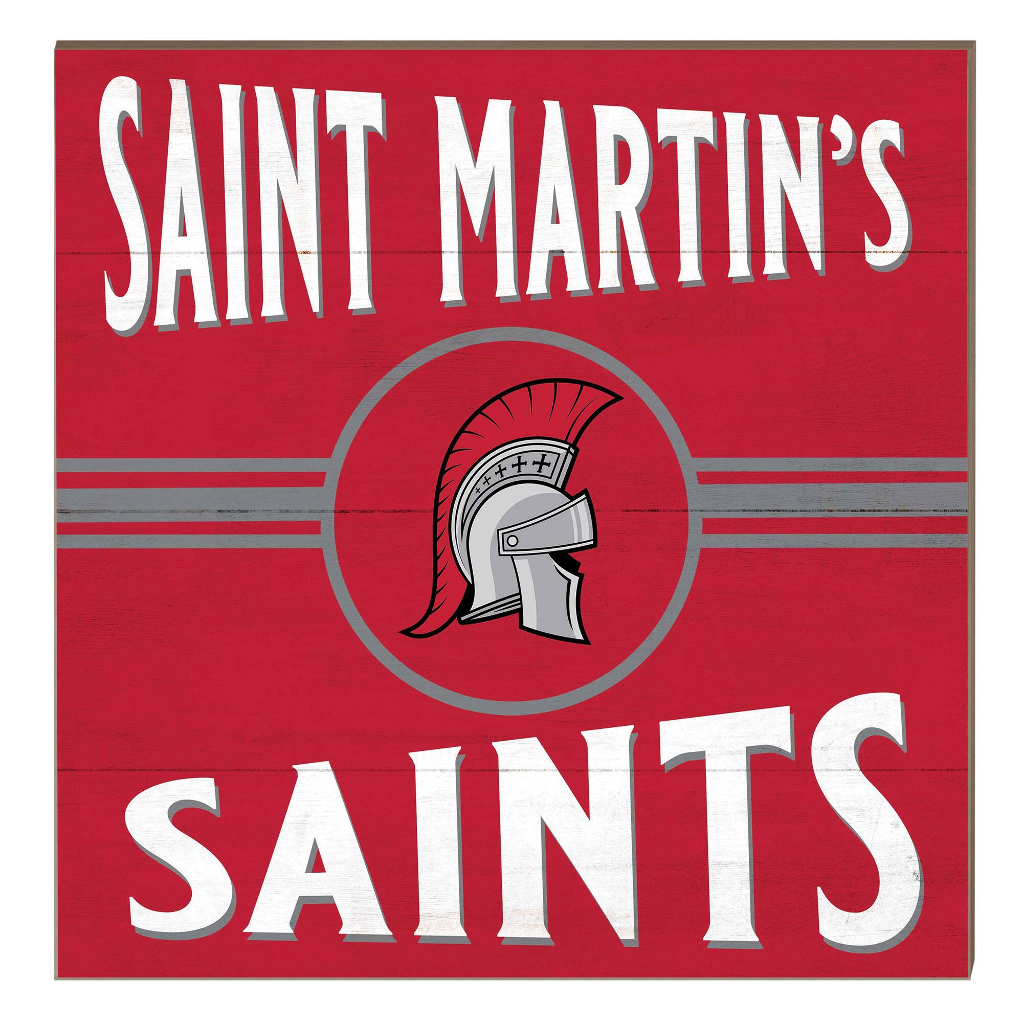 Saint Martin's Saints 10" x 10" Retro Team Sign