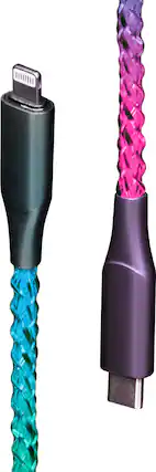 Front. Lucid - LED 6' USB-C to Lightning Cable - White.