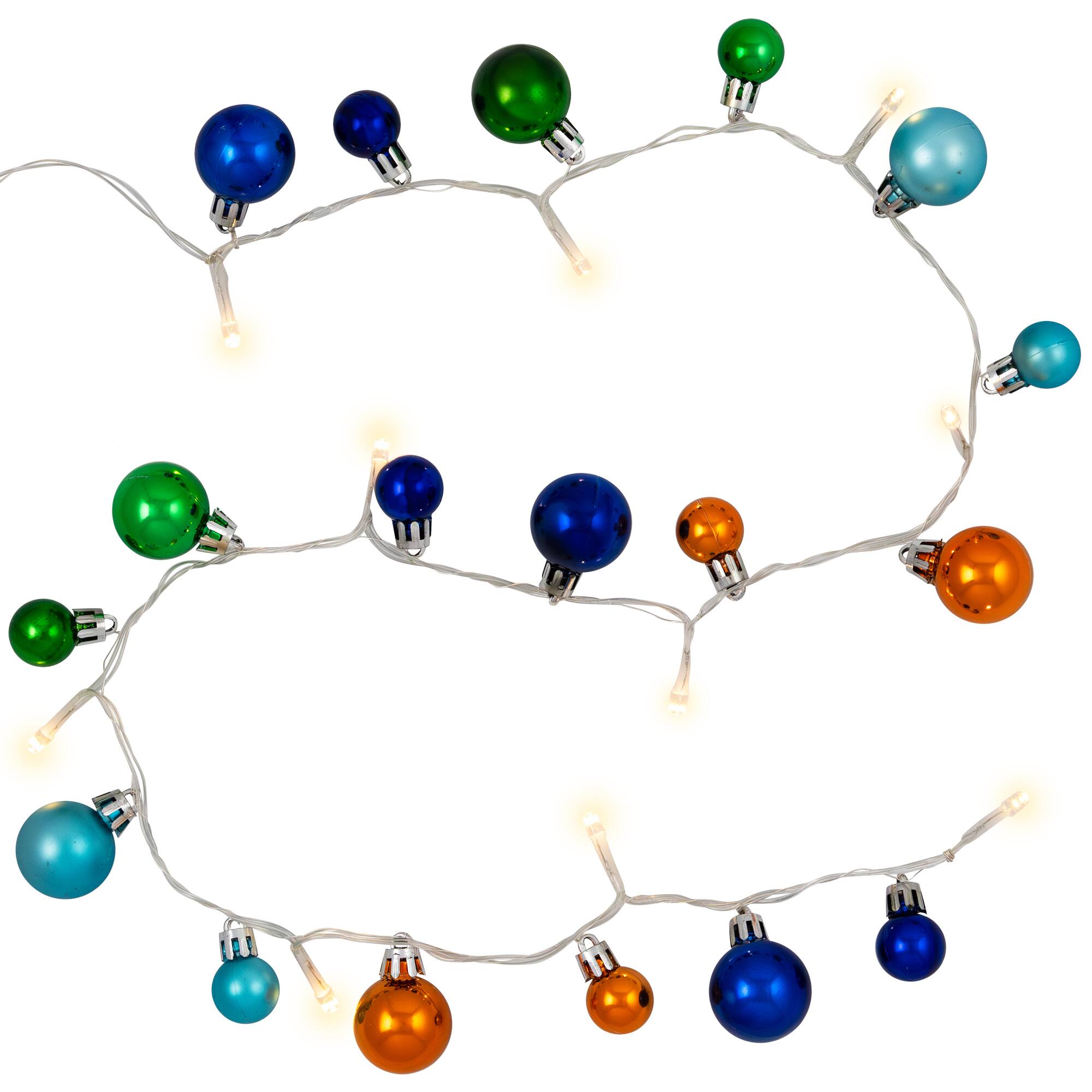 Alt View 2. Northlight - Ornament String Light Christmas Garland - LED Warm White - 3' - 10ct - Multicolor - Multi.