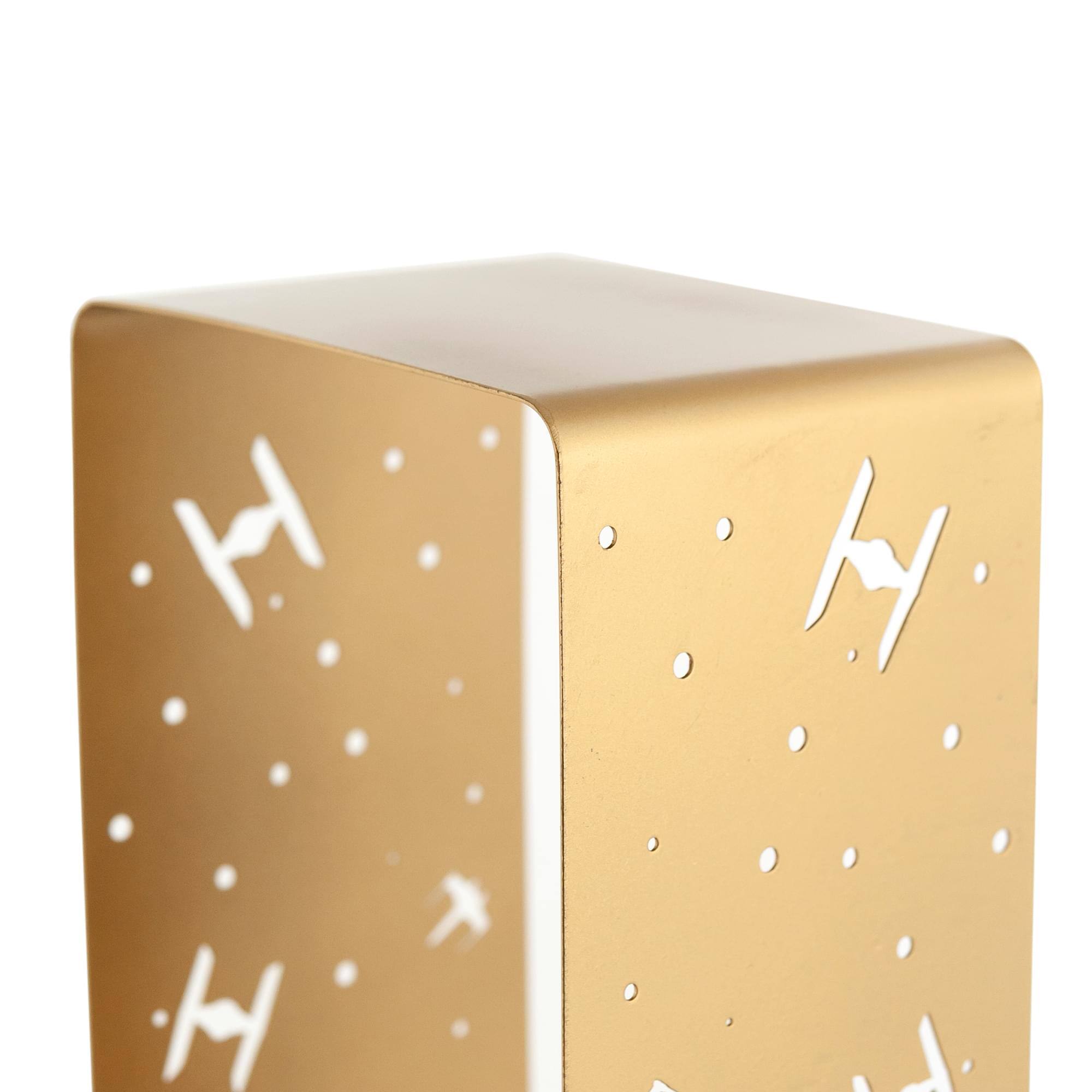 Alt View 2. Star Wars - Star Wars Gold Stamped Lantern | X-Wing & TIE Fighter Battle | 11.5 Inches Tall - Gold.