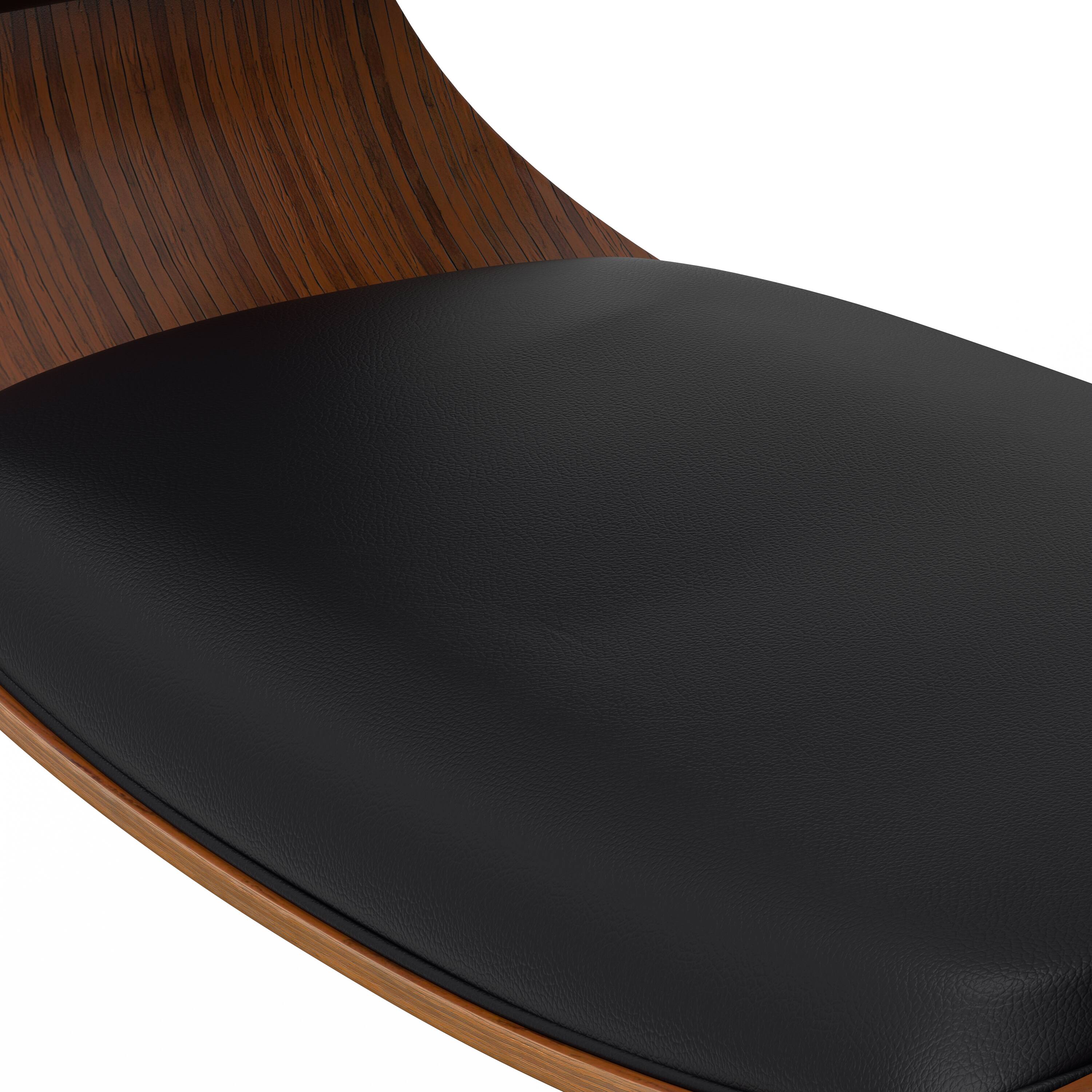 Alt View 7. Simpli Home - Sheldon Mid Century Modern 34 inch Adjustable Swivel Bar Stool in Black Vegan Faux Leather - Black.