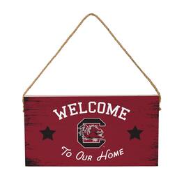 Evergreen Enterprises - South Carolina Gamecocks 6" x 11" Welcome Home Wood Wall Sign with Rope Hanger - Multicolor
