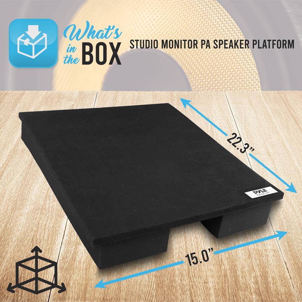 What's in the BOX  
STUDIO MONITOR PA SPEAKER PLATFORM  
22.3" x 15.0"