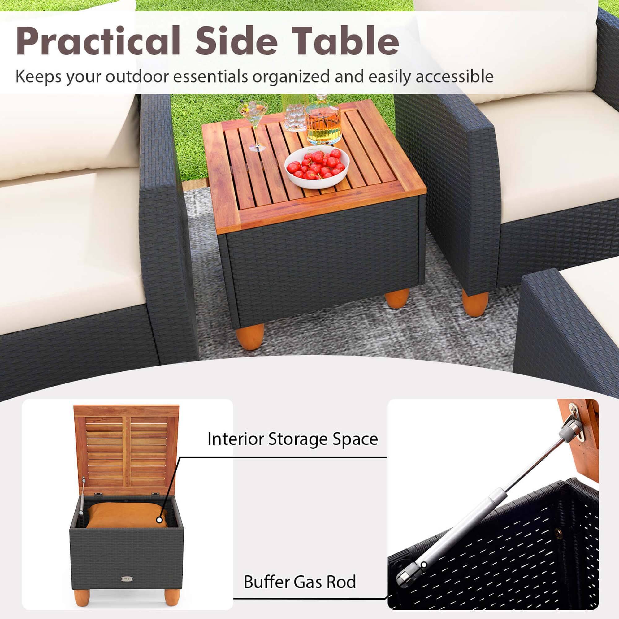 Practical Side Table Keeps your outdoor essentials organized and easily accessible. Interior Storage Space. Buffer Gas Rod.
