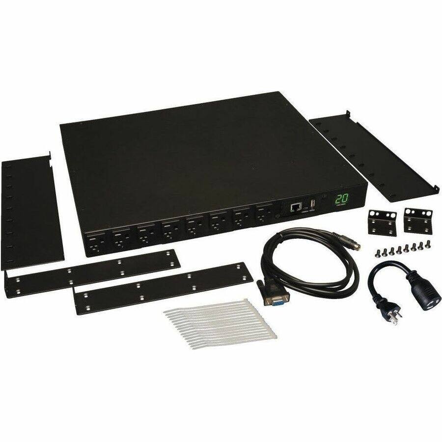 Alt View 3. Tripp Lite - Switched Metered PDUMH20NET 16-Outlets PDU - Black.