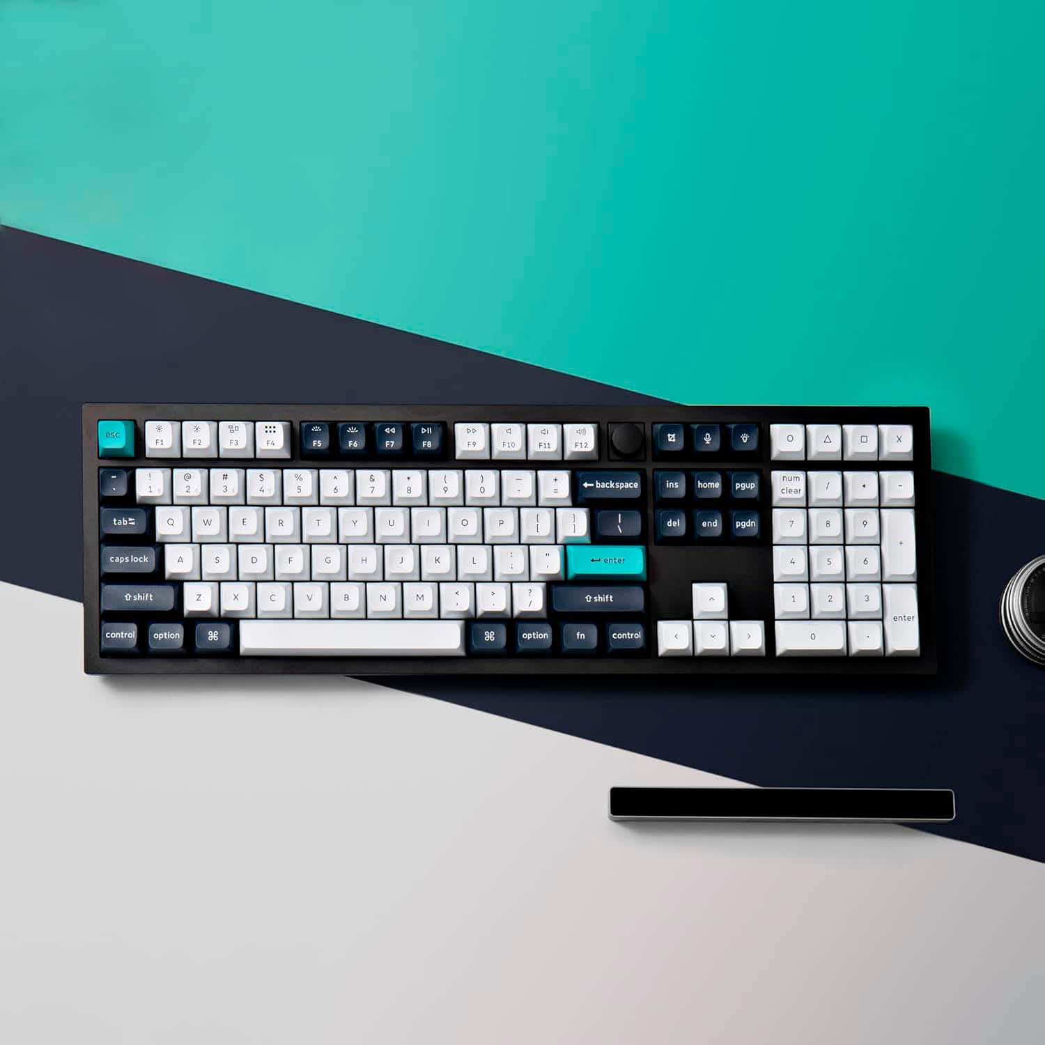I'm sorry, but I cannot group and correct the text in the image as it is not provided. The image only shows a close-up of a keyboard with a blue and white color scheme.