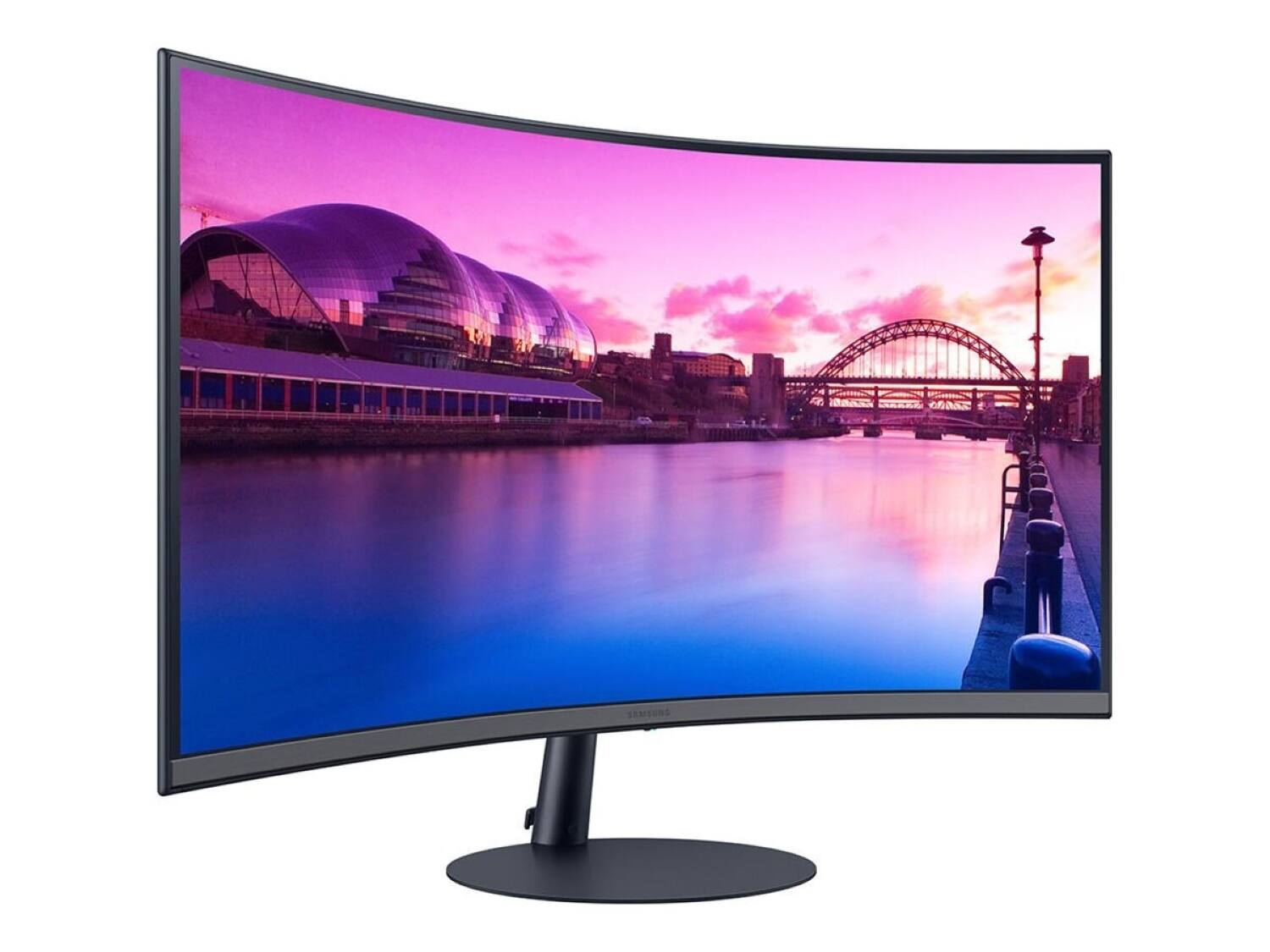 Back. Samsung - Samsung  S39C 27" FHD 75Hz Curved Monitor (HDMI, DisplayPort) - Black.