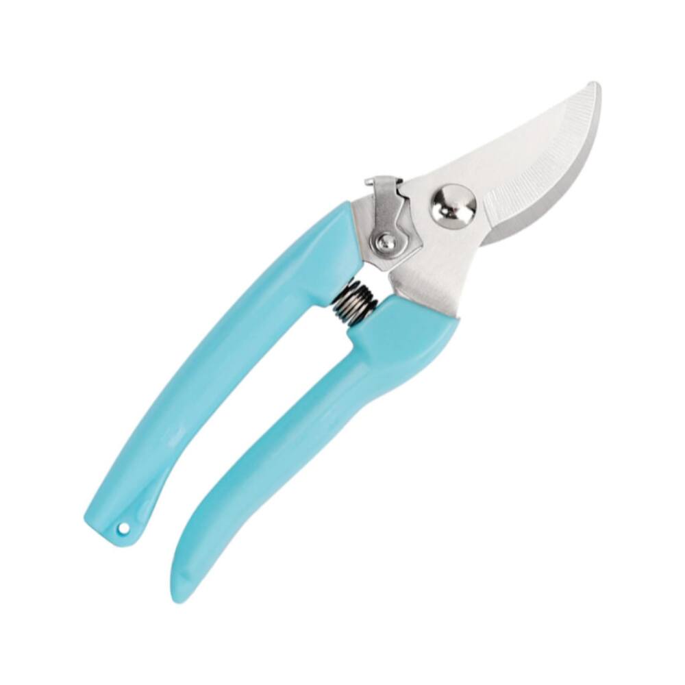 Front. Alchemy Casas - CURVED STAINLESS PRUNING SHEARS - Blue - Blue.