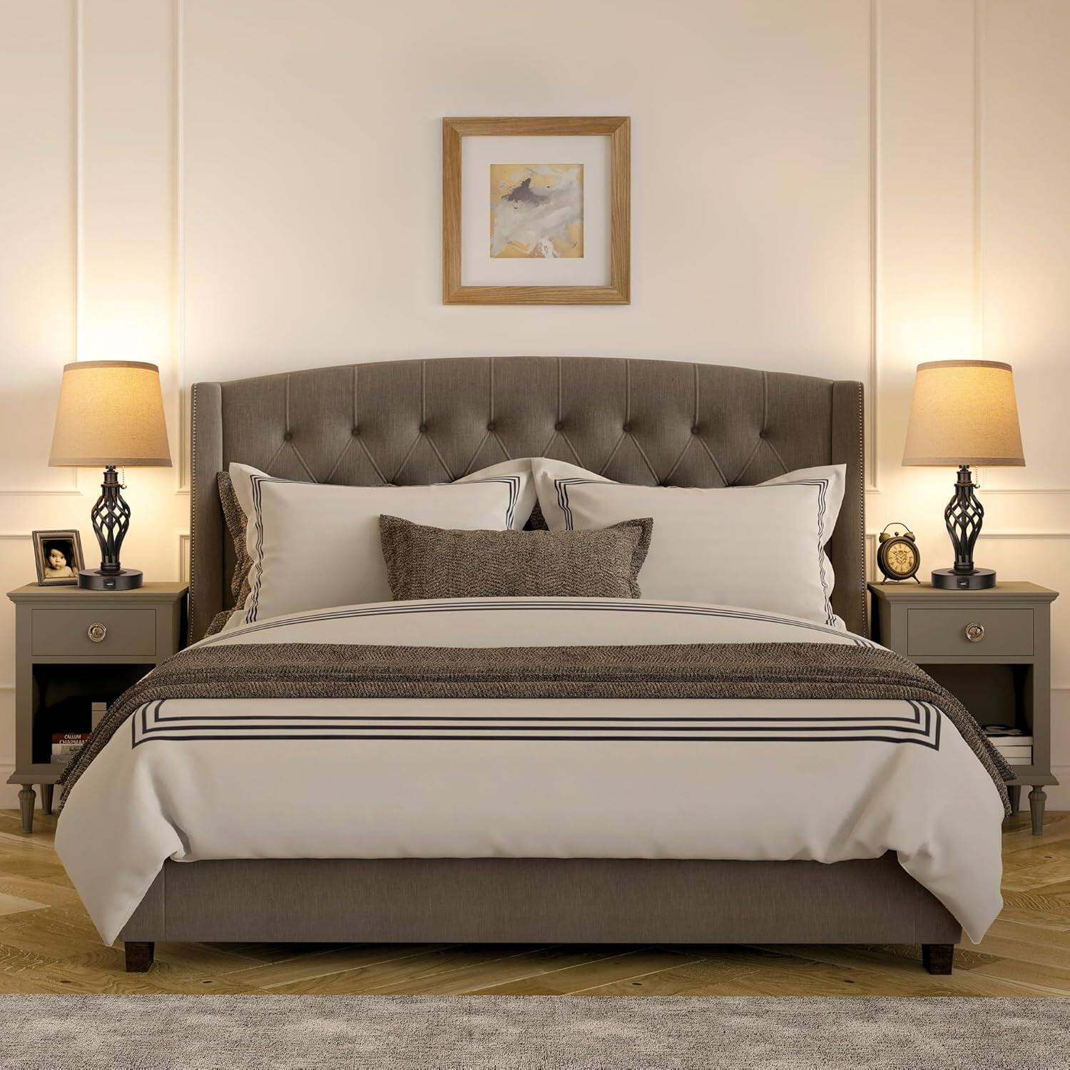 Alt View 1. partphoner - Table Lamps Set of 2, Farmhouse Bedside Lamps.