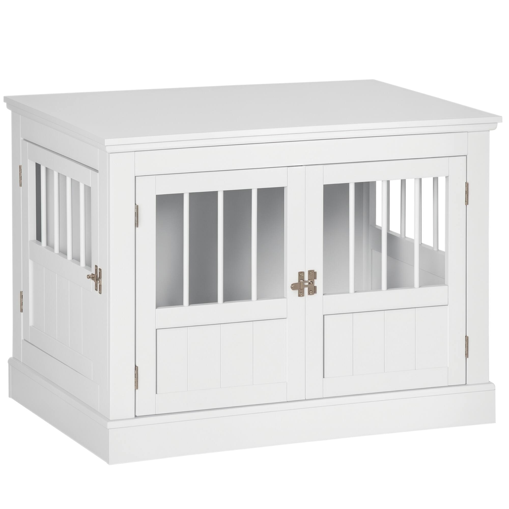 Front. Pawhut - Dog Crate End Table, Dog Crate Furniture with Triple Doors.