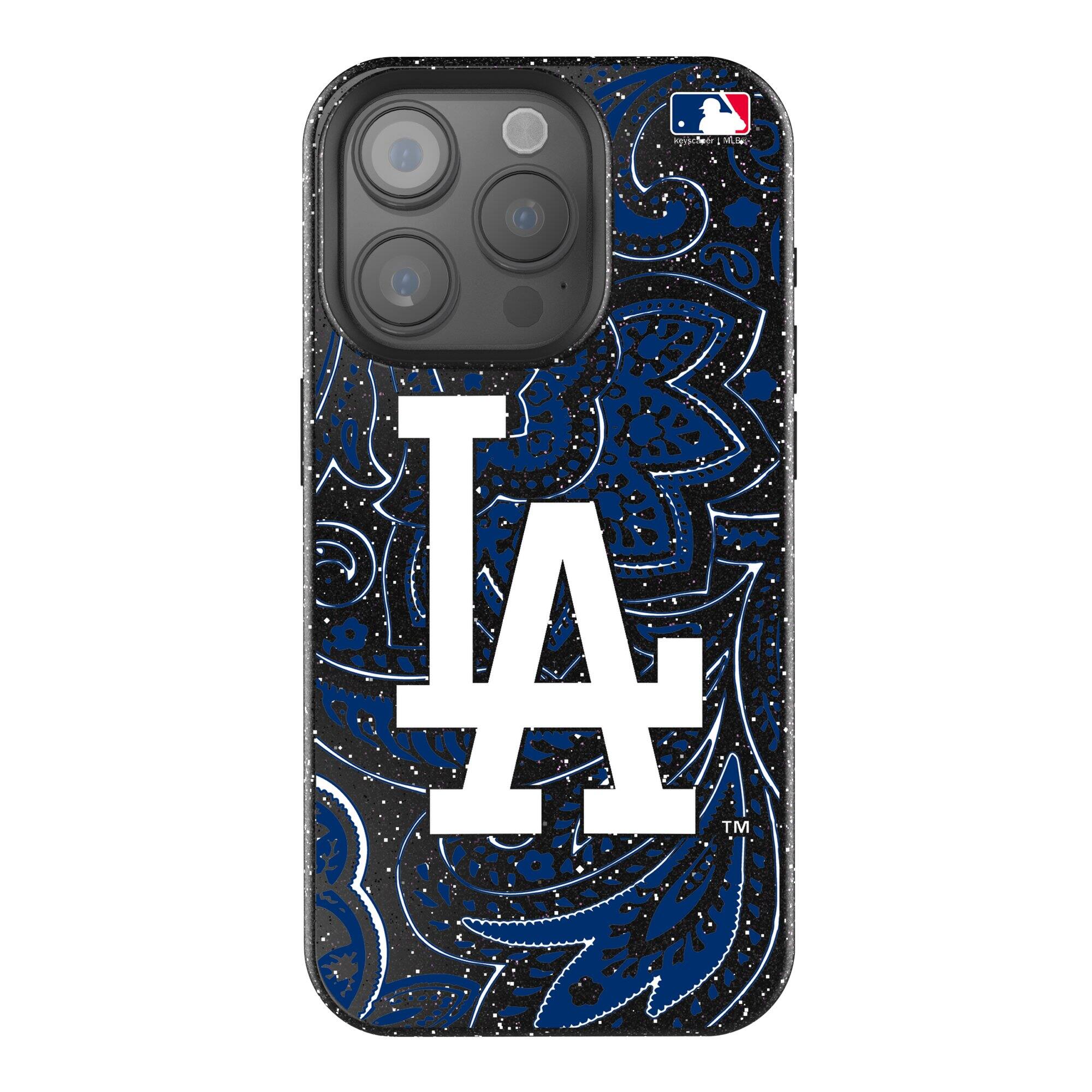 Keyscaper MLB Los Angeles Dodgers Paisley Bling iPhone Case 15 Pro