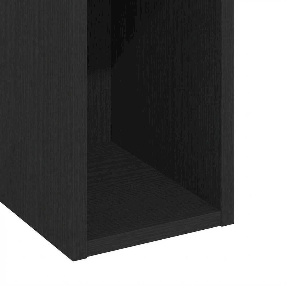 Alt View 2. FurniFact - Black wood bookcase with sleek design and sturdy construction - Blackwood.