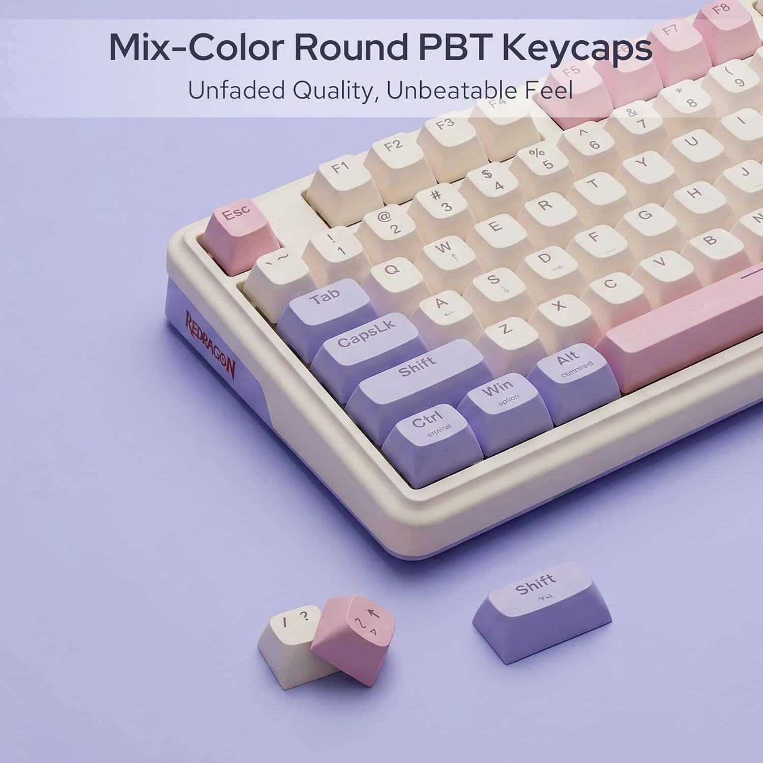 Mix-Color Round PBT Keycaps  
Unfaded Quality, Unbeatable Feel