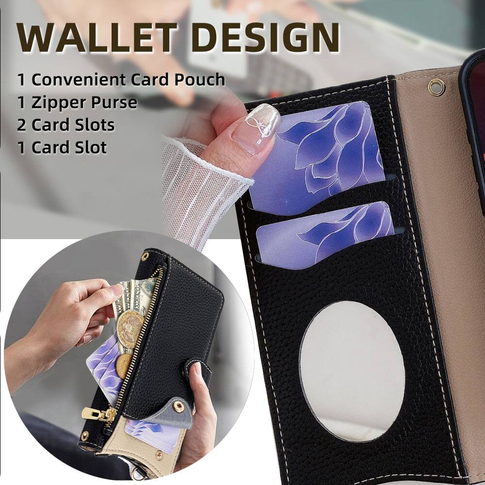 WALLET DESIGN

1 Convenient Card Pouch  
1 Zipper Purse  
2 Card Slots  
1 Card Slot