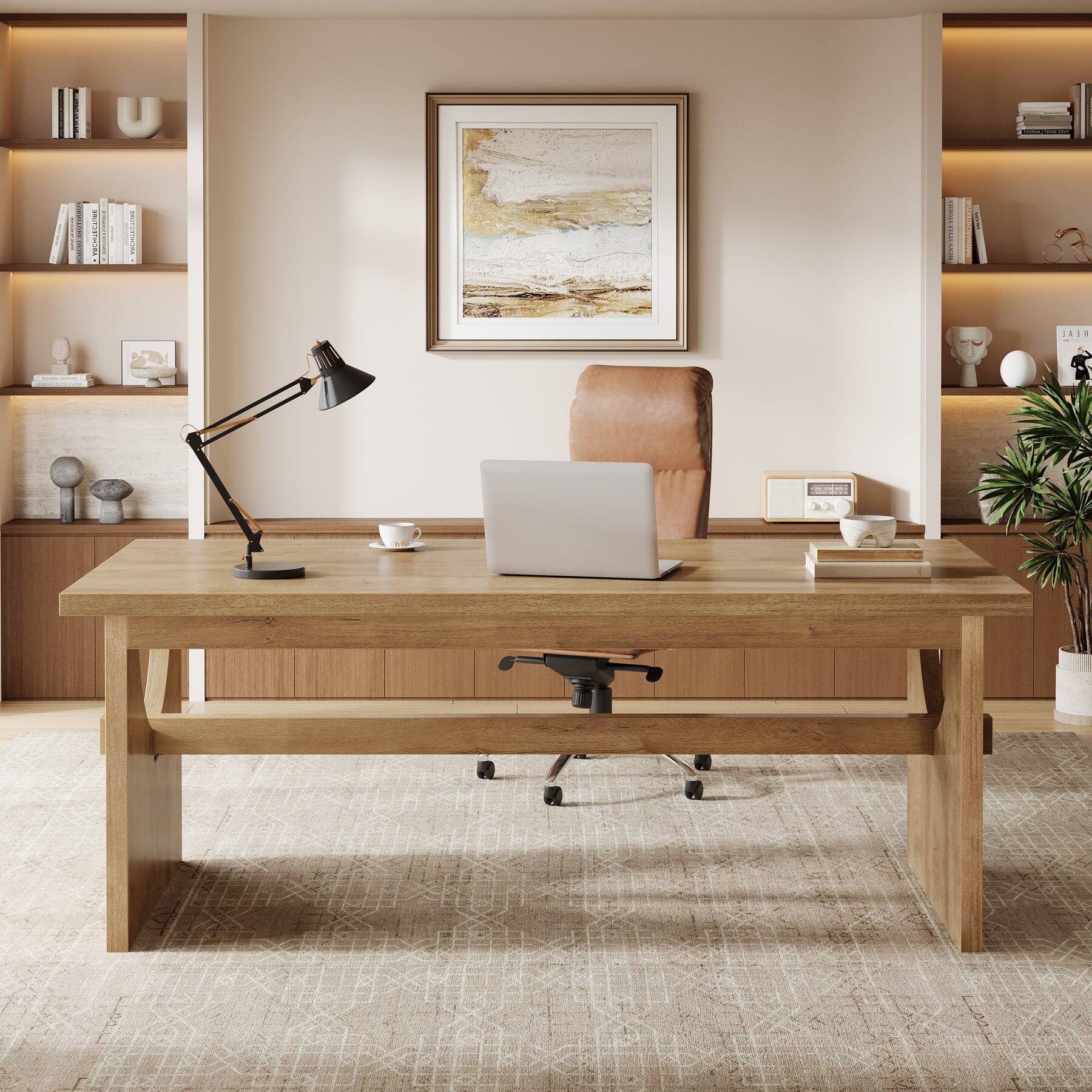 Tribesigns Conference Table with Engineered Wood Construction, Storage ...
