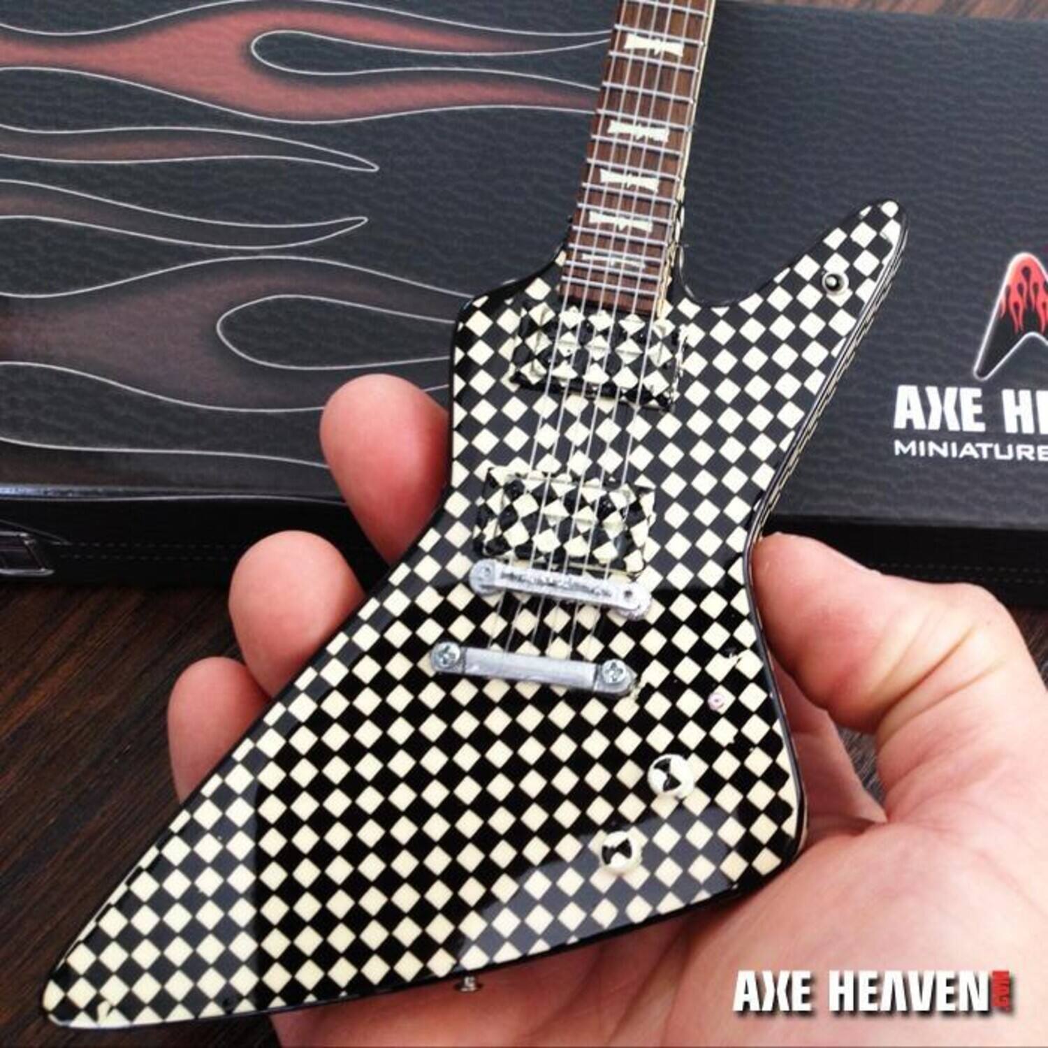 Axe Heaven - Rick Nielsen - Rick Nielsen Cheap Trick Checkered EXP Hamer Mini Guitar Replica - COLLECTIBLES - Multicolor price history on PriceWatchPro