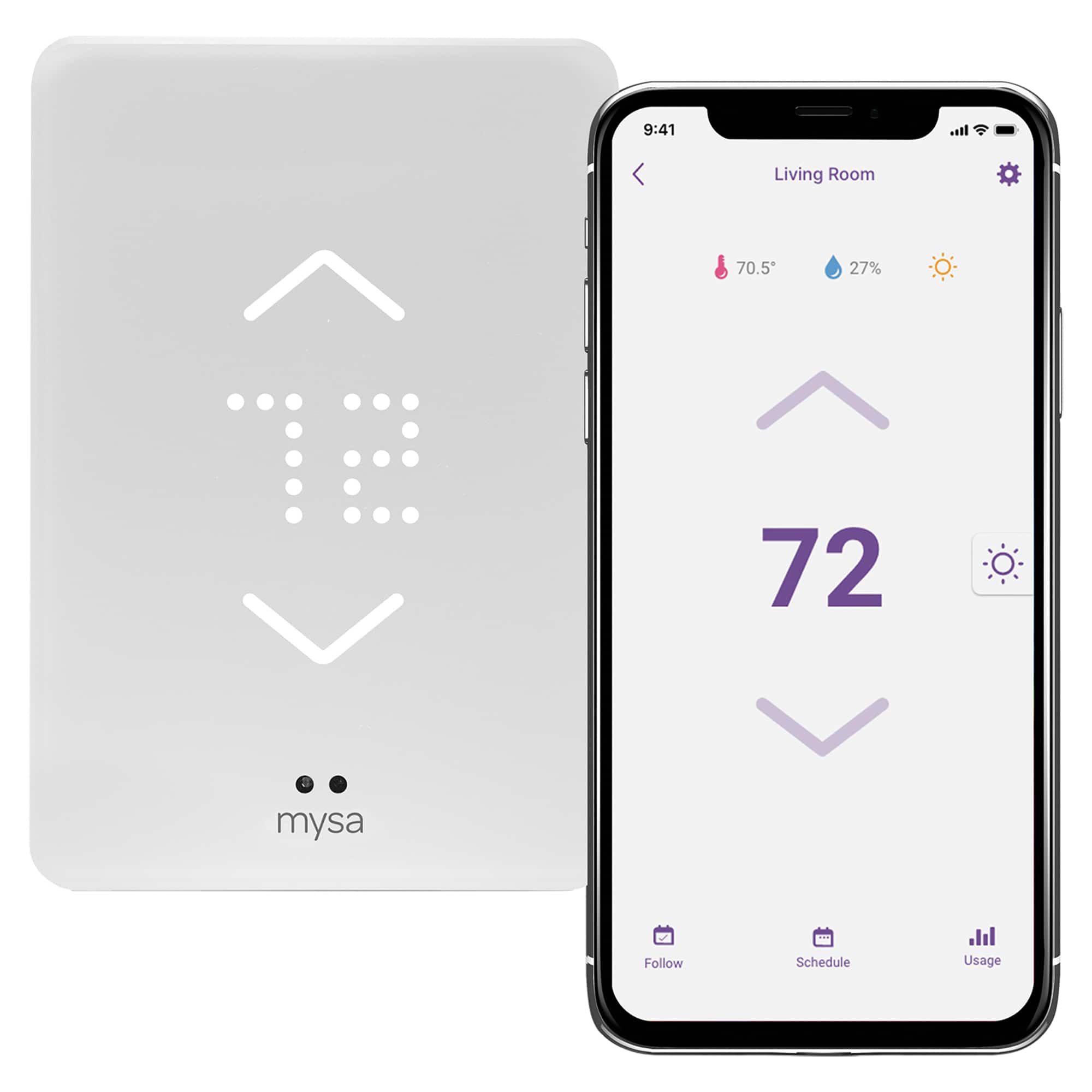 Alt View 11. Mysa - Smart Programmable Wi-Fi Thermostat - White.