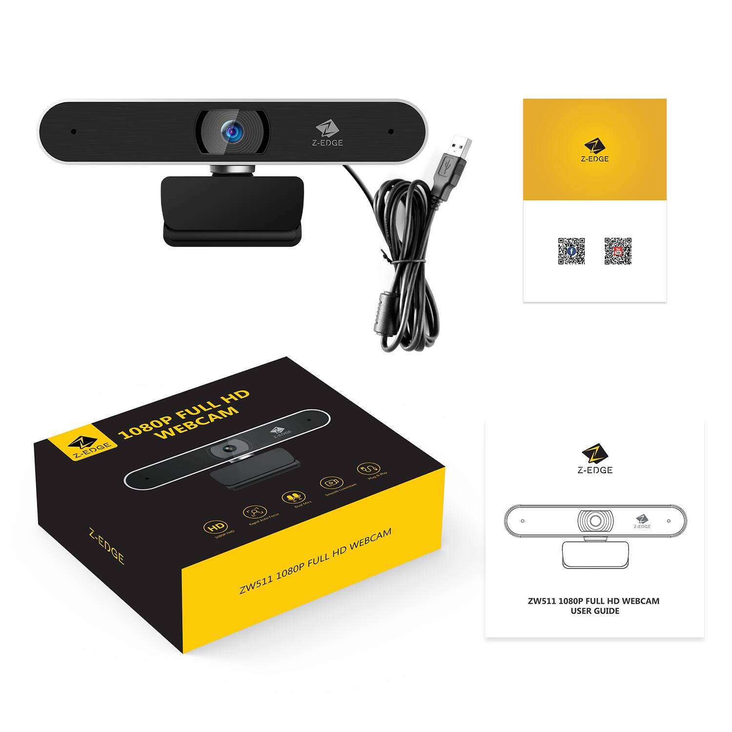 Z-EDGE 1080P FULL HD WEBCAM
ZWS11 1080P FULL HD WEBCAM USER GUIDE