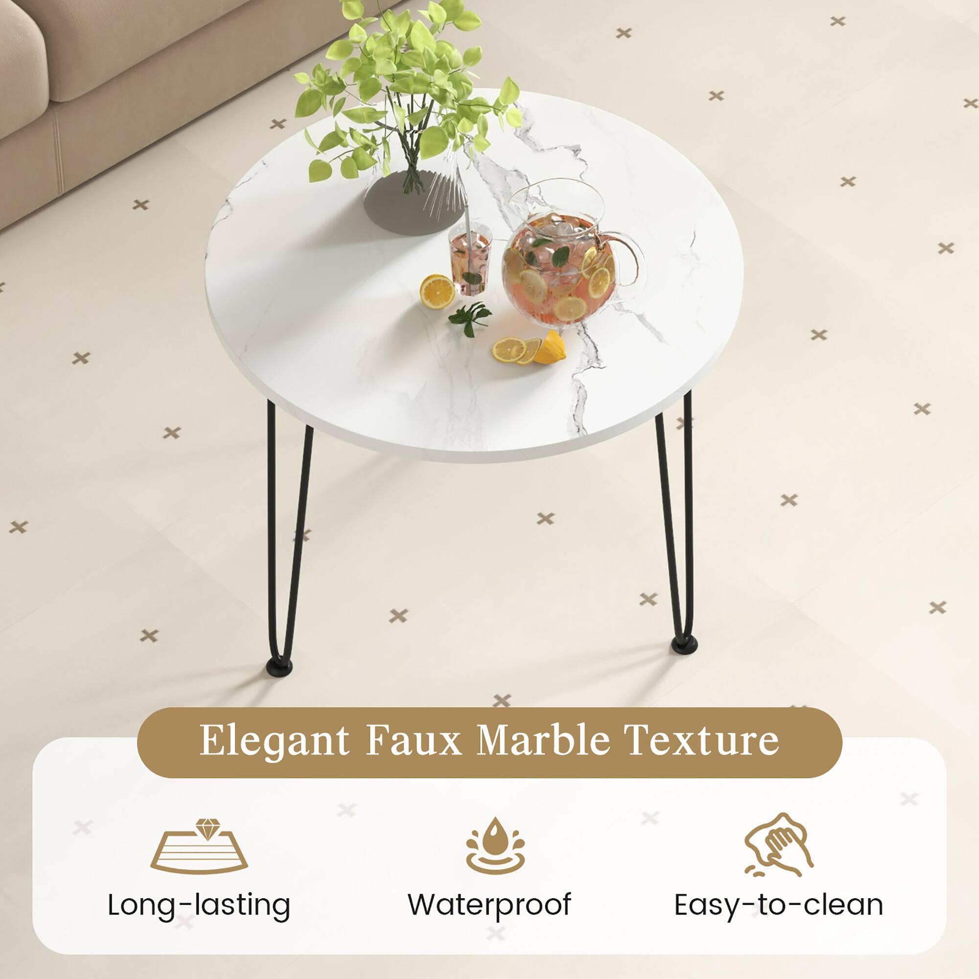 Elegant Faux Marble Texture

- Long-lasting
- Waterproof
- Easy-to-clean