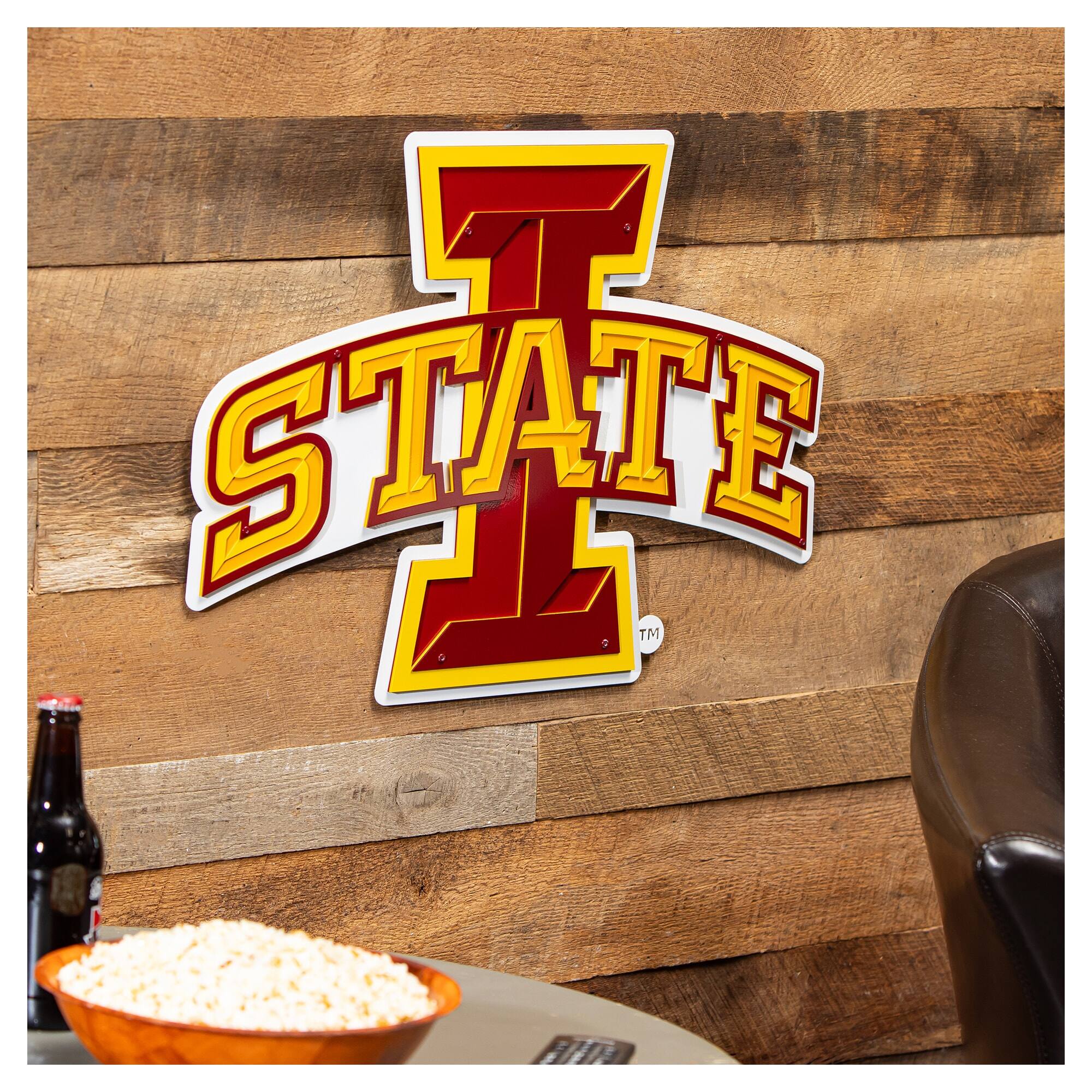 Alt View 1. Evergreen Enterprises - Iowa State Cyclones 23" Layered Metal Wall Art Sign - Multicolor.