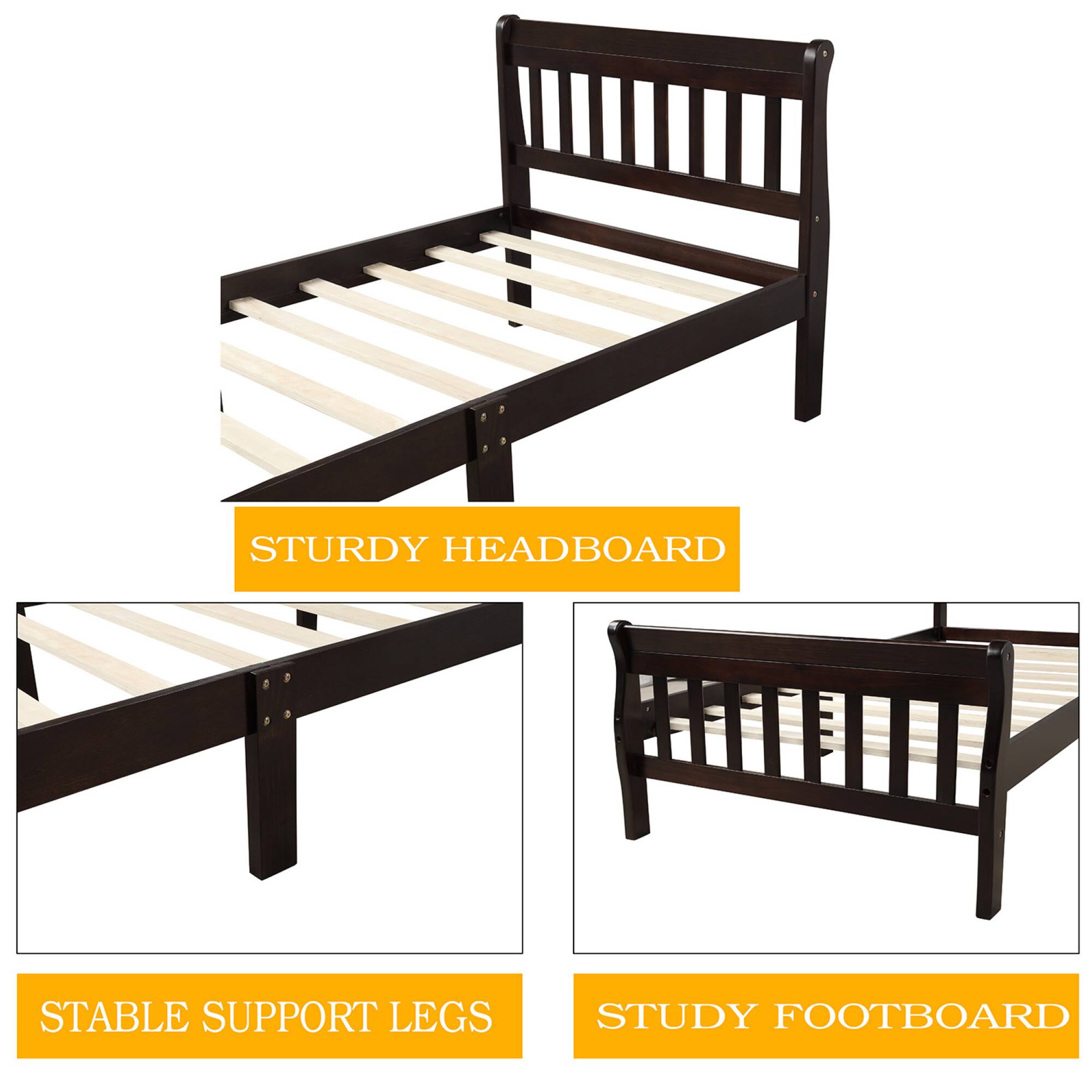 STURDY HEADBOARD  
STABLE SUPPORT LEGS  
STUDY FOOTBOARD