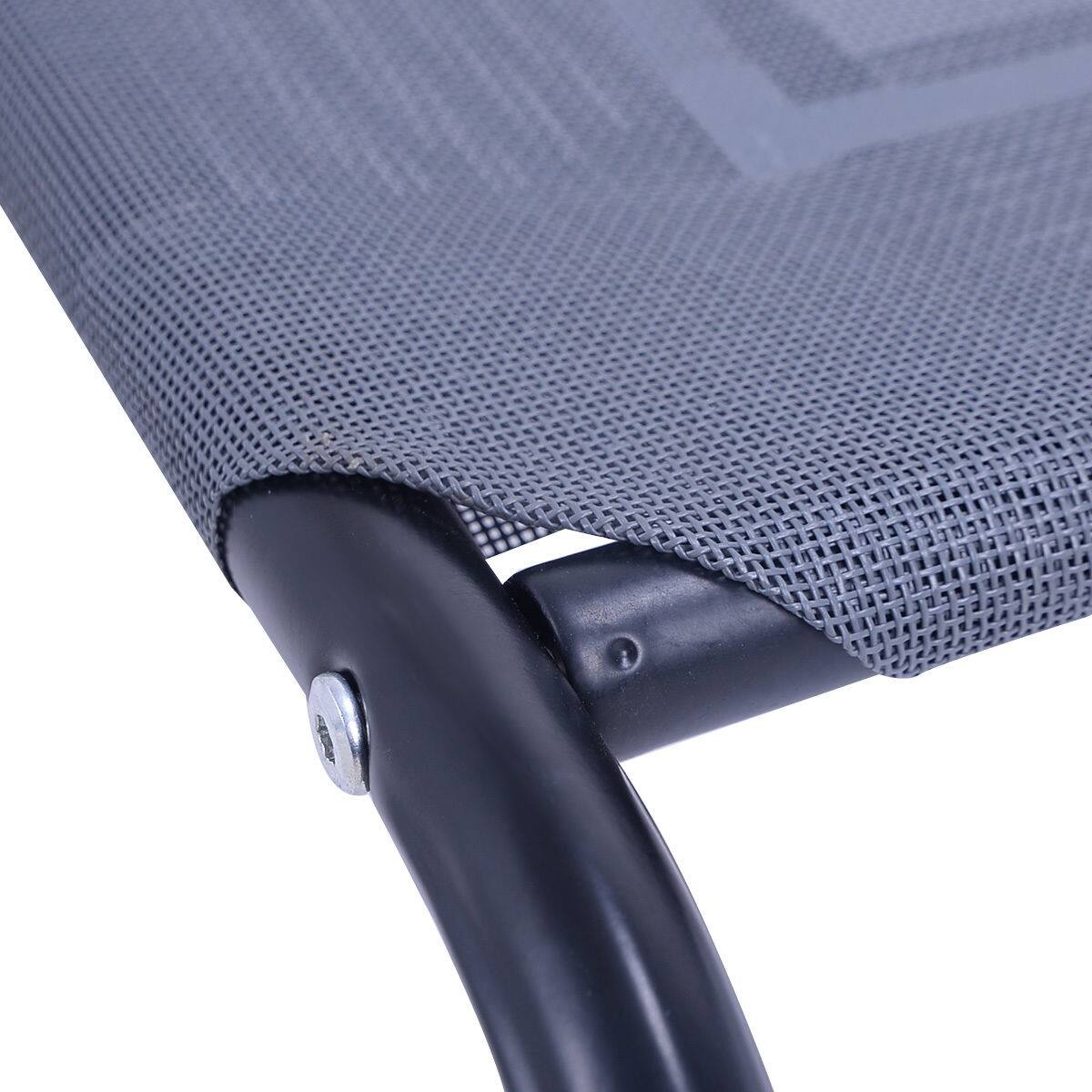 Alt View 7. Gymax - Gymax Large Dog Cat Bed Elevated Pet Cot Indoor Outdoor Camping Steel Frame Mat - Grey.