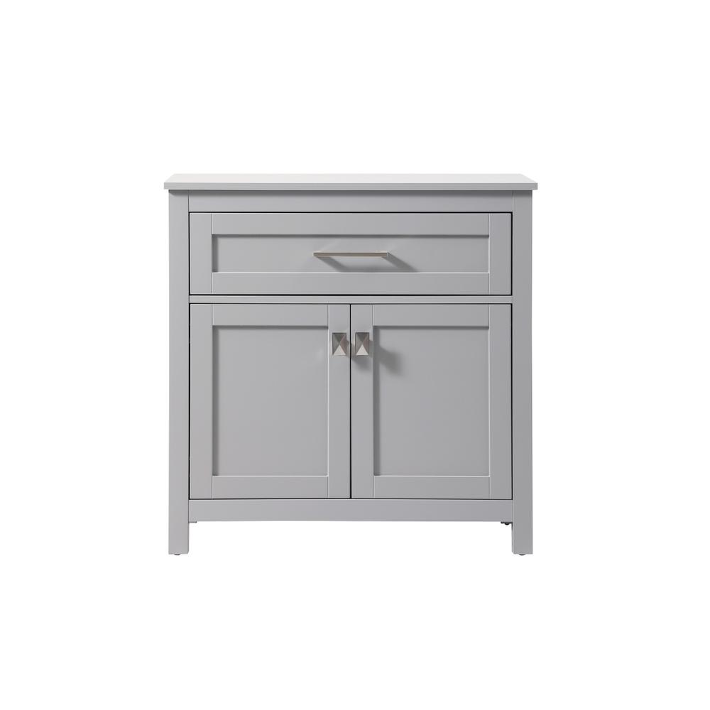 Alt View 6. Elegant Kitchen and Bath - 30 Inch Wide Bathroom Storage Freestanding Cabinet In Grey - Grey.
