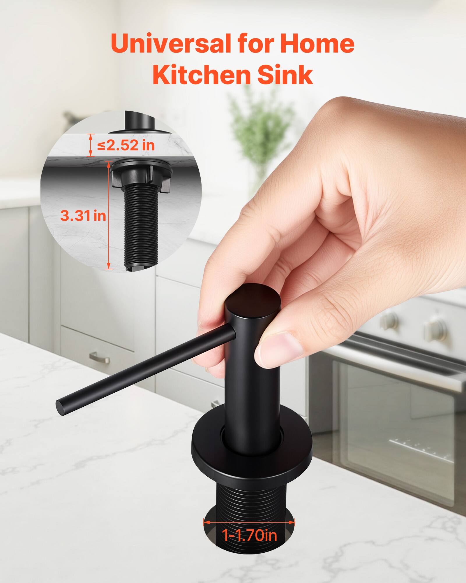 Universal for Home Kitchen Sink

- ≤2.52 in
- 3.31 in
- 1-1.70 in