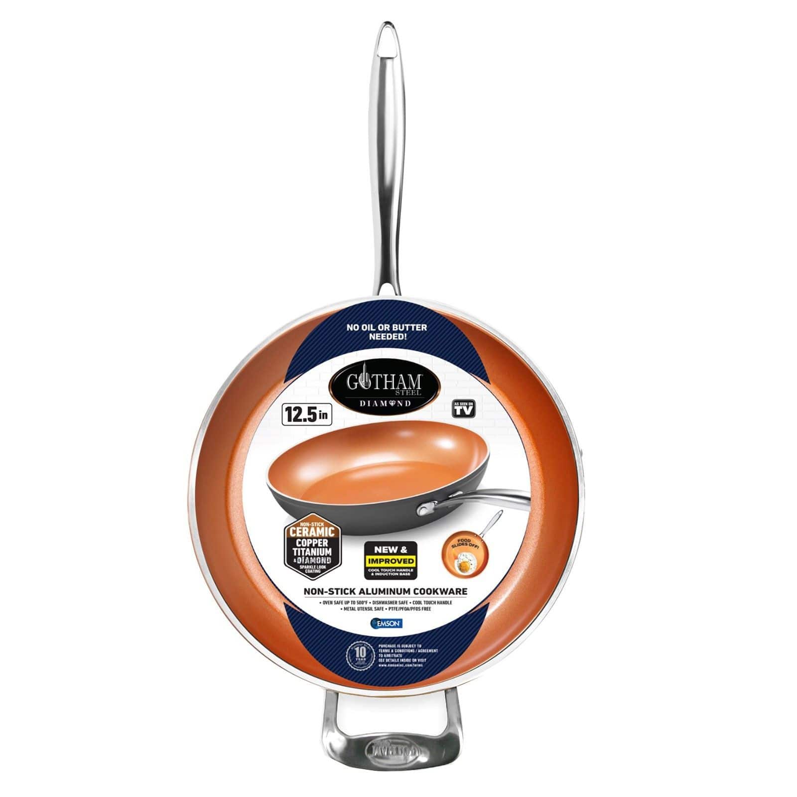 Gotham Steel - 12.5'' Nonstick Fry Pan with Stay Cool Handle - Black