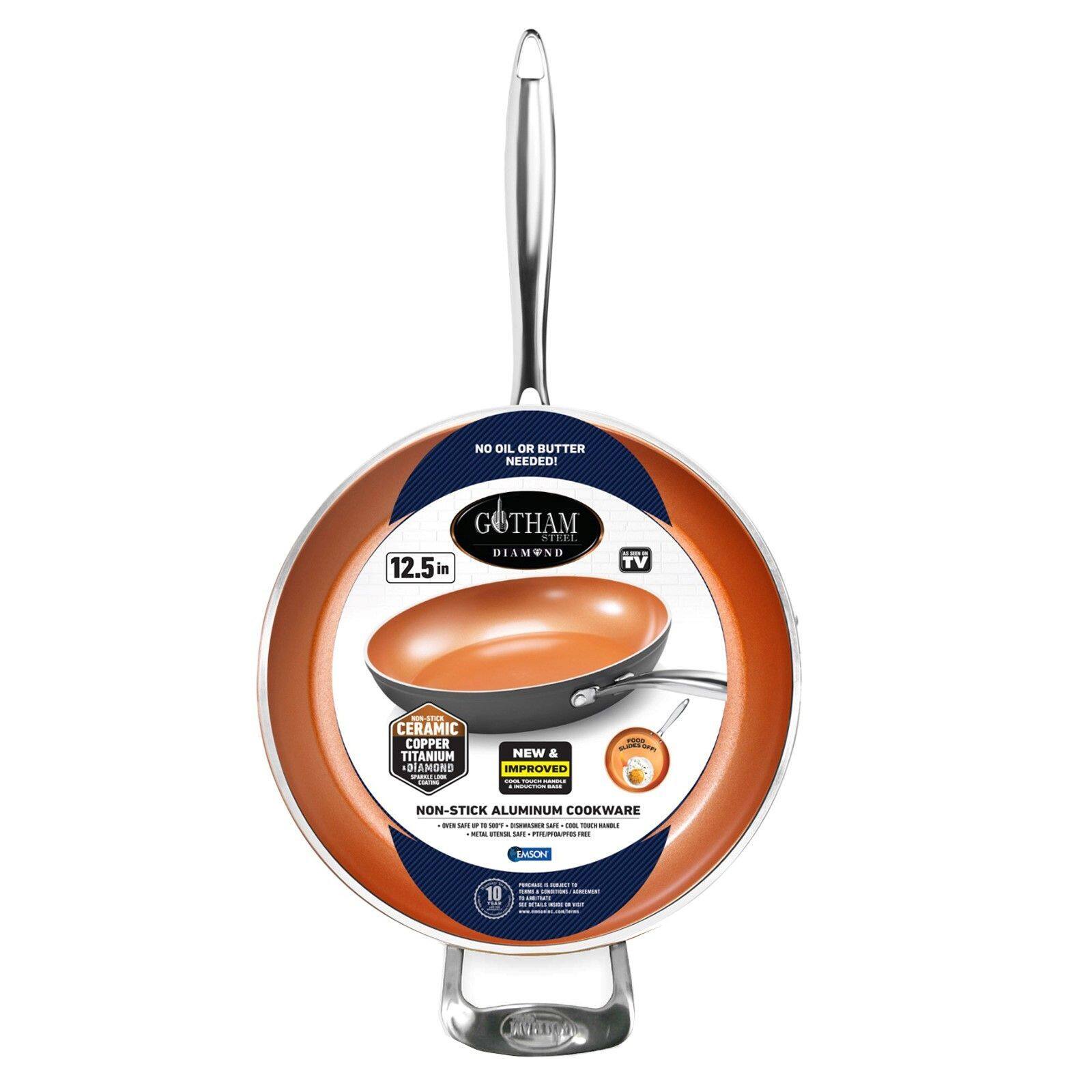 Gotham Steel - 12.5'' Nonstick Fry Pan with Stay Cool Handle - Black