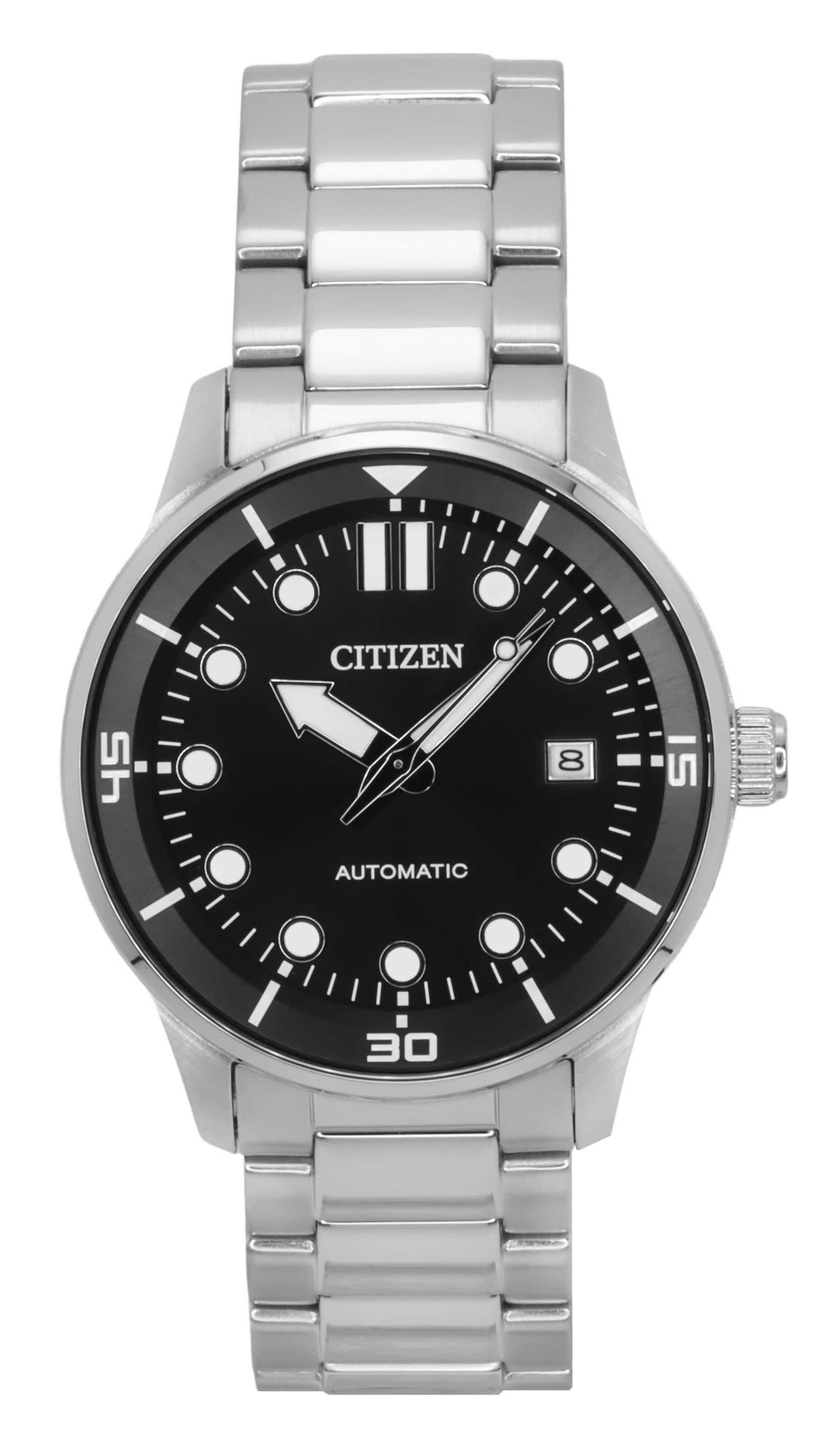 Citizen - Stainless Steel Dial Automatic NJ0191-83E 100M Men's Watch - Black