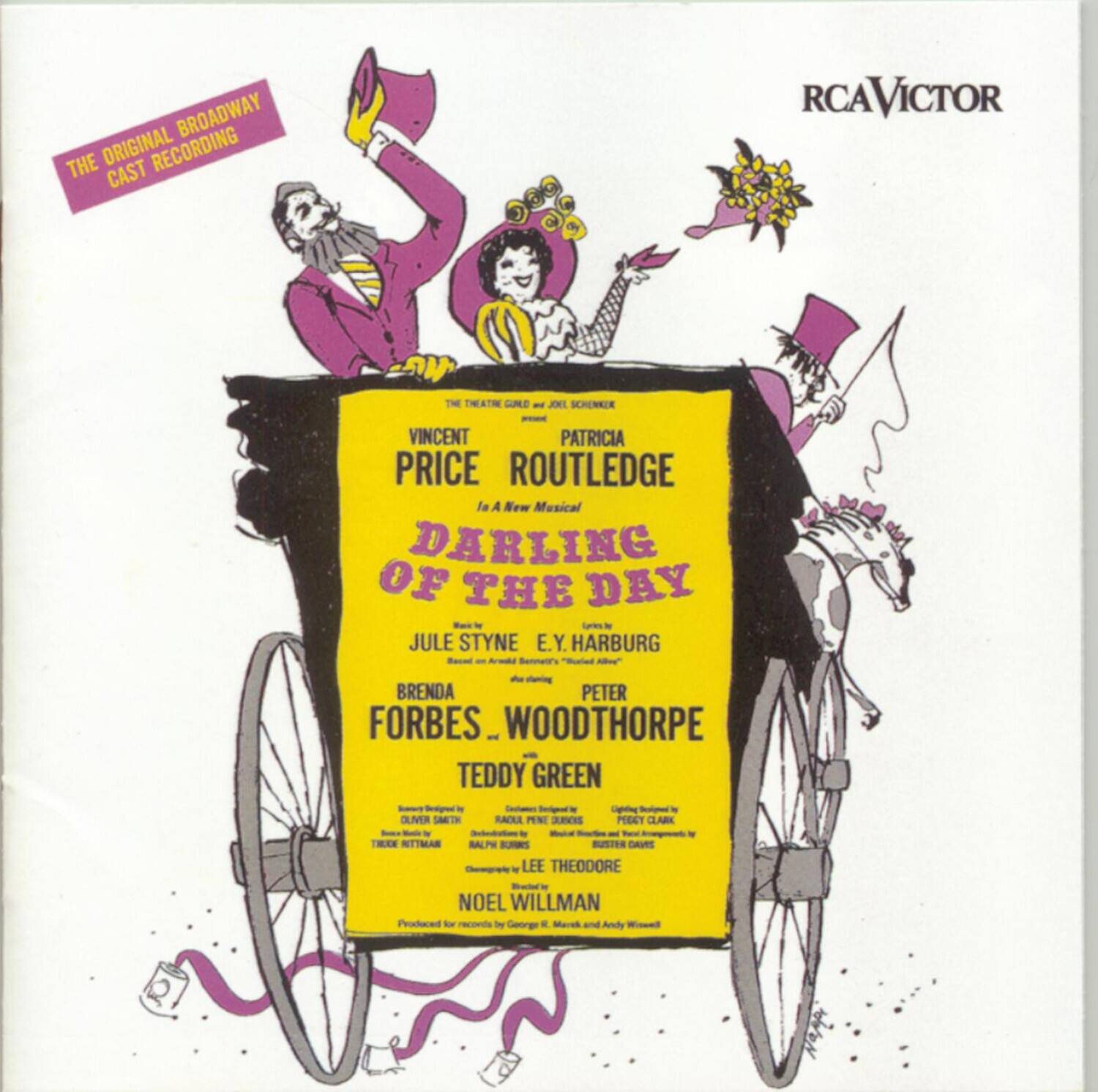 **RCA Victor**

**The Original Broadway Cast Recording**

**Vincent Price**  
**Patricia Routledge**  
**Peter Woodthorpe**  
**Jule Styne**  
**E. Y. Harburg**  
**Brenda Forbes**  
**Teddy Green**  
**Theodore Noel Willman**

**Music by Jule Styne**  
**Lyrics by E. Y. Harburg**

**Produced for RCA Victor by George Marek and Andy Williams**

**Directed by Oliver Racke**  
**Choreographed by Lee Theodore**

**Theatre Guild of New York**  
**Presented by The Theatre Guild of New York**

**The Original Broadway Cast Recording**  
**DARLING OF THE DAY**  
**A New Musical**  
**Music by Jule Styne**  
**Lyrics by E. Y. Harburg**

**Vincent Price**  
**Patricia Routledge**  
**Peter Woodthorpe**  
**Brenda Forbes**  
**Teddy Green**  
**Theodore Noel Willman**

**Directed by Oliver Racke**  
**Choreographed by Lee Theodore**

**Produced for RCA Victor by George Marek and Andy Williams**