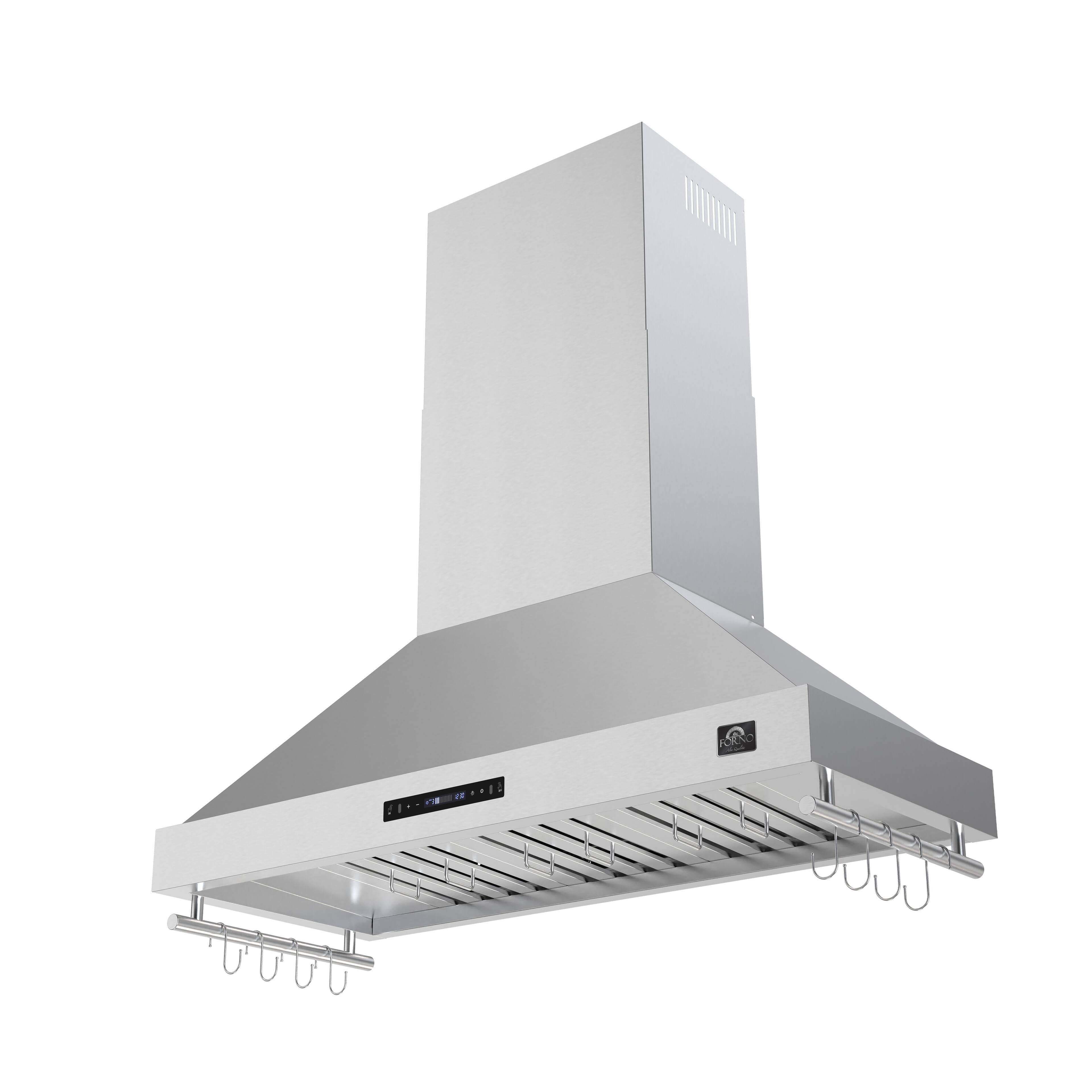 Angle. Forno Appliances - Venezia 48 in. Wall-Mounted Externally Vented Range Hood - Silver.