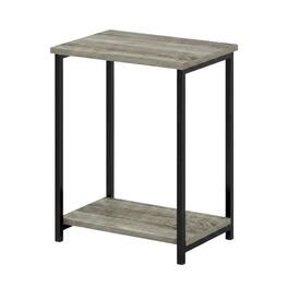 FurniFact - Metal Frame End Table for Living Room or Bedroom - French Oak