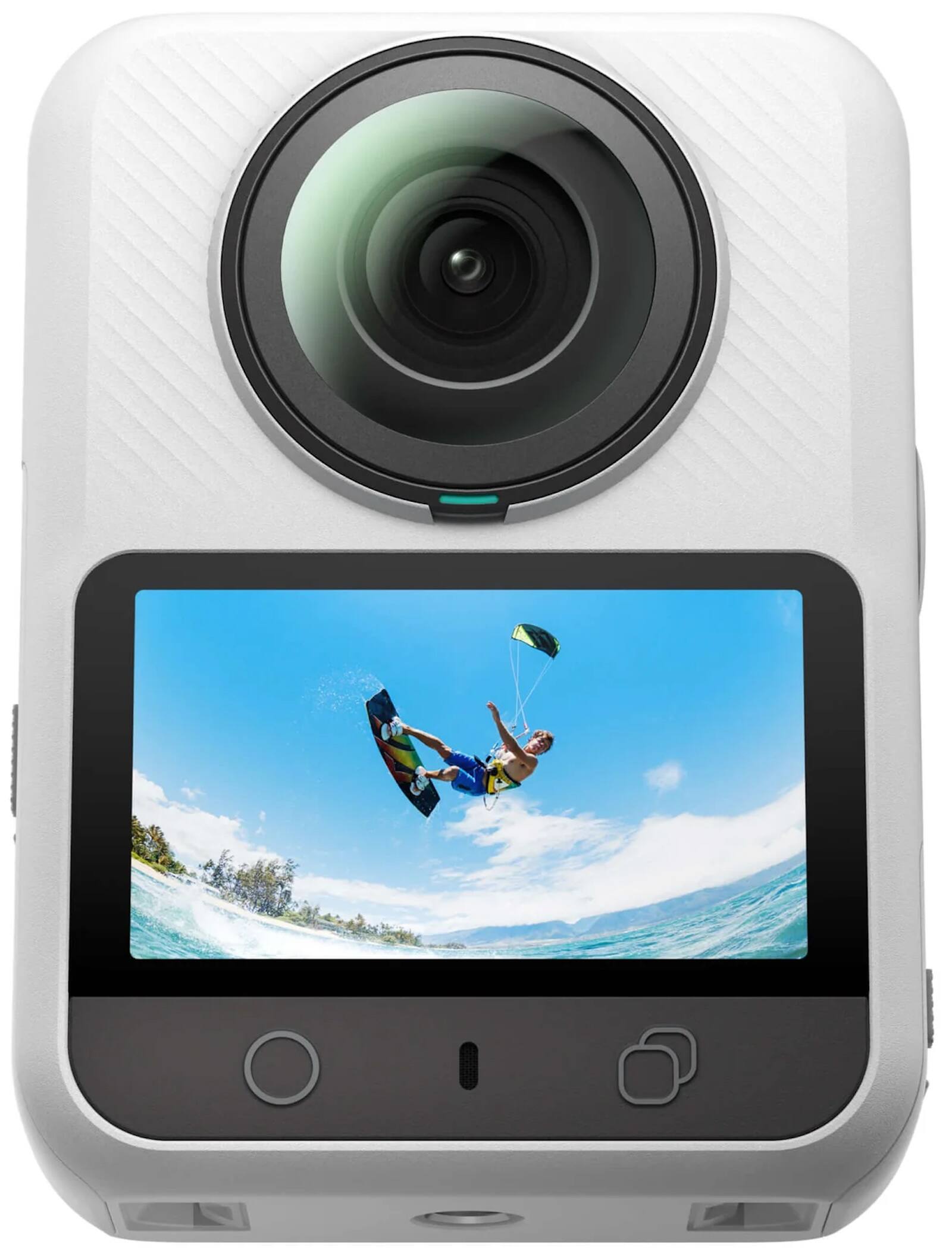 Left. Xtra - Sphra360 Action Camera, 8K Panoramic Video-1'' Sensor Equivalent-100MP High Resolution-105GB Waterproof Vlogging Camera - White.