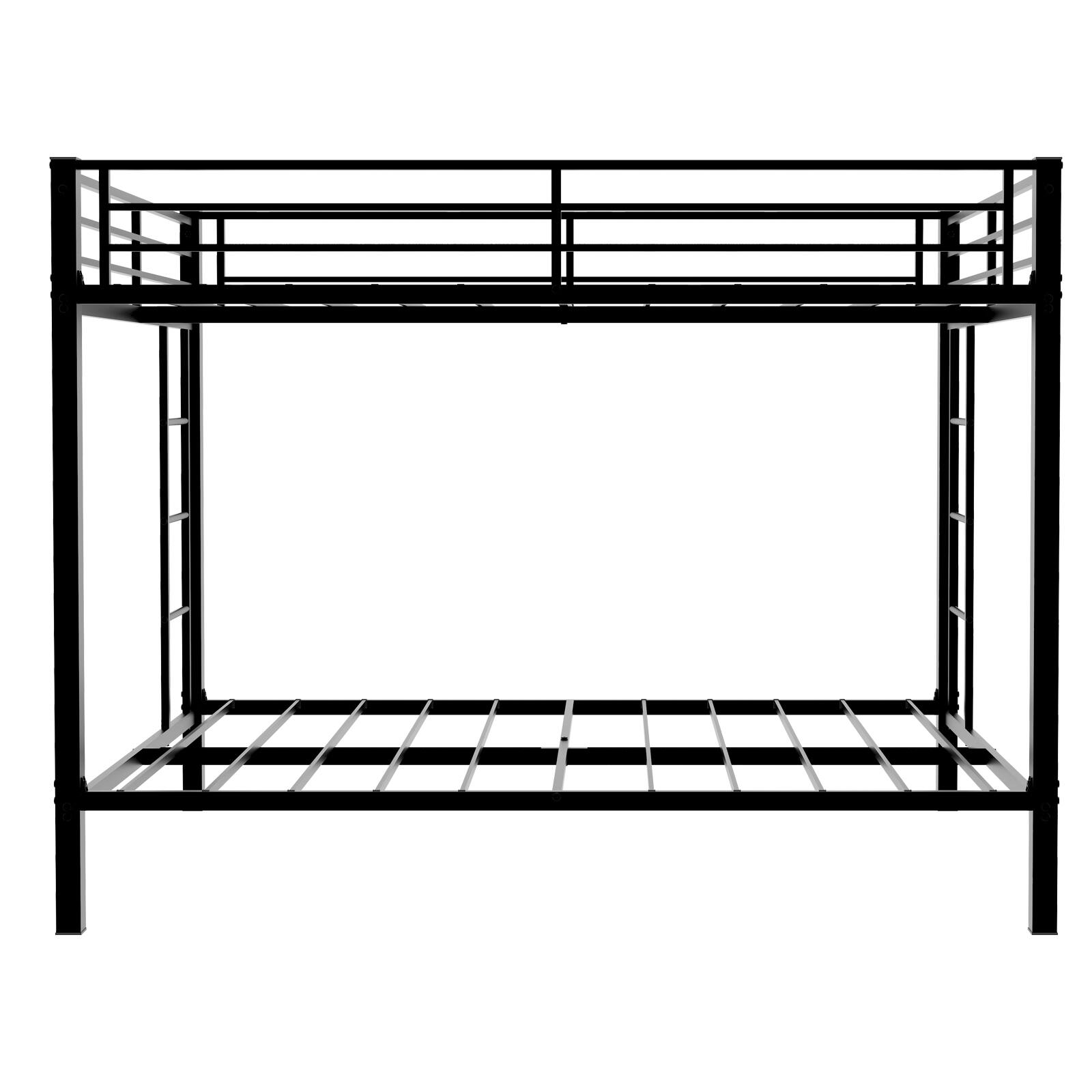 Alt View 10. Loheer - Loheer Full Over Full Bunk Bed Heavy Duty Black Metal Frame Space Saving Square Tube - Black.