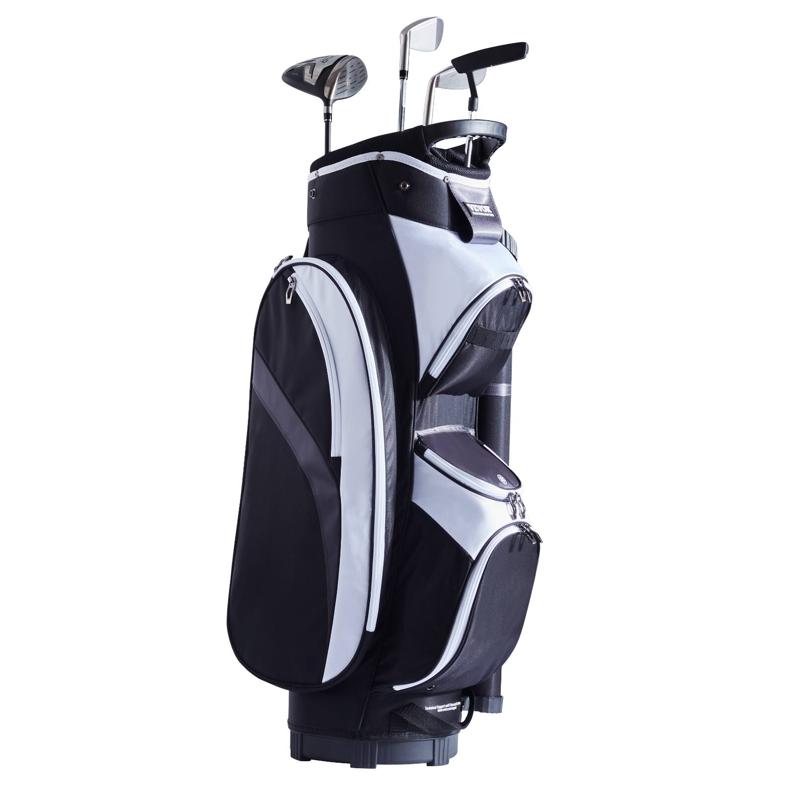 VEVOR - Golf Cart Bag with 14 Way Organizer Divider Top, 36” Multiple Pockets Premium Nylon Cart Bag, Durable Golf Bags - Black