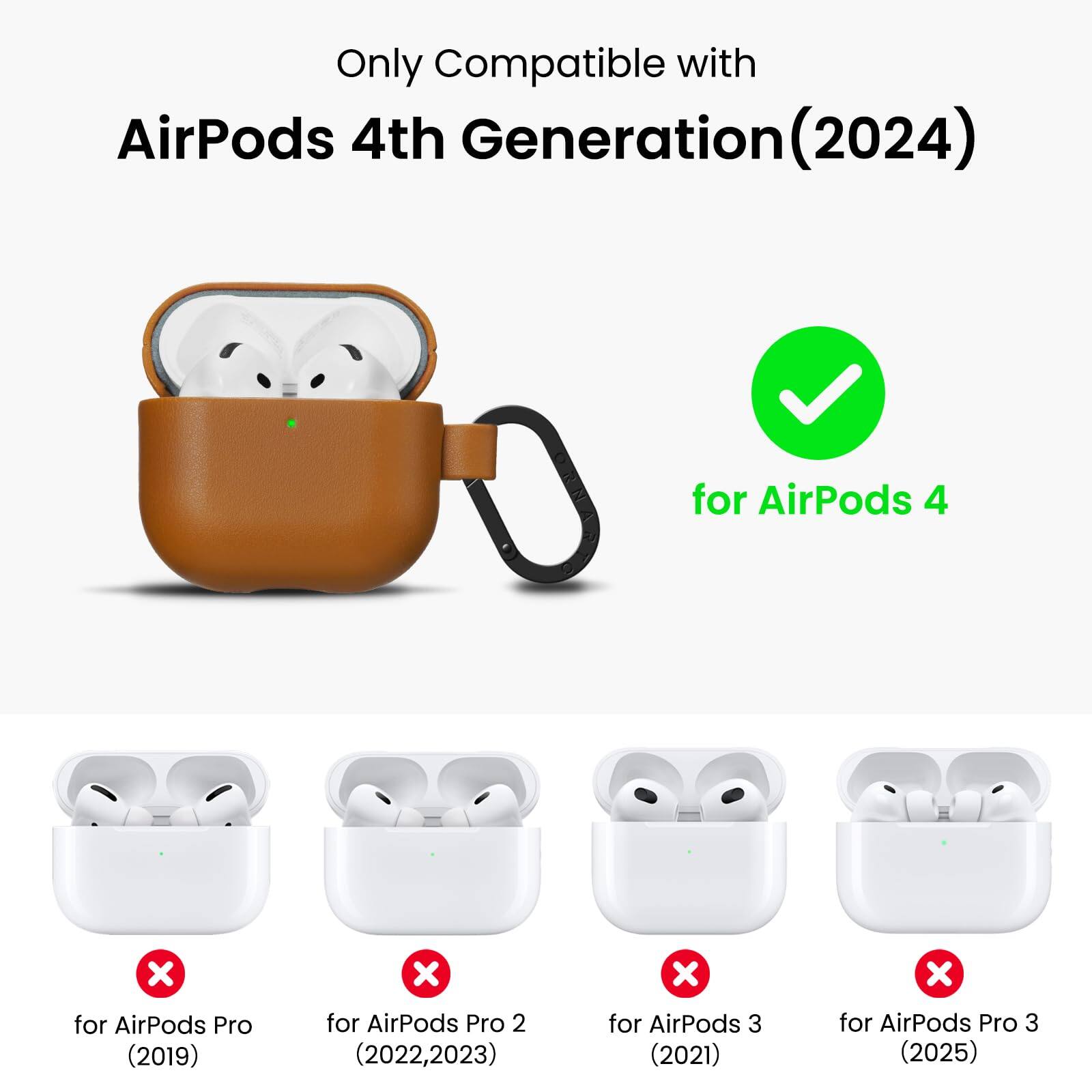 Only Compatible with AirPods 4th Generation (2024)

- for AirPods 4
- for AirPods Pro (2019)
- for AirPods Pro 2 (2022, 2023)
- for AirPods 3 (2021)
- for AirPods Pro 3 (2025)