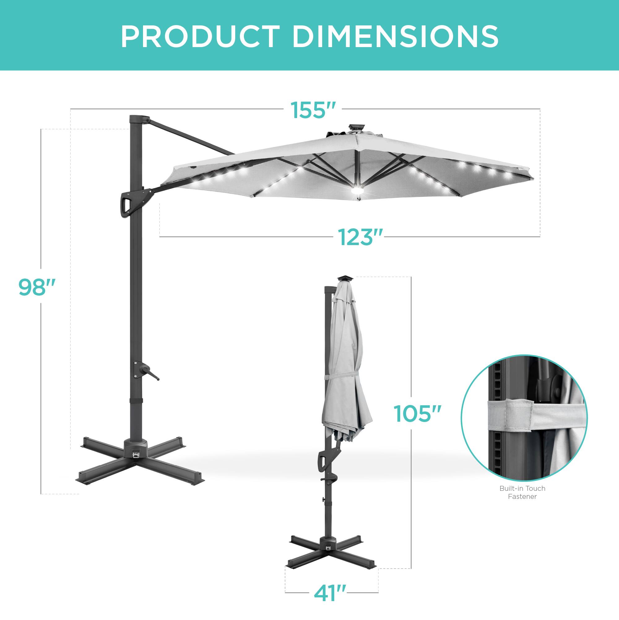 PRODUCT DIMENSIONS

- 155"
- 123"
- 98"
- 105"
- 41"

Built-in Touch Fastener