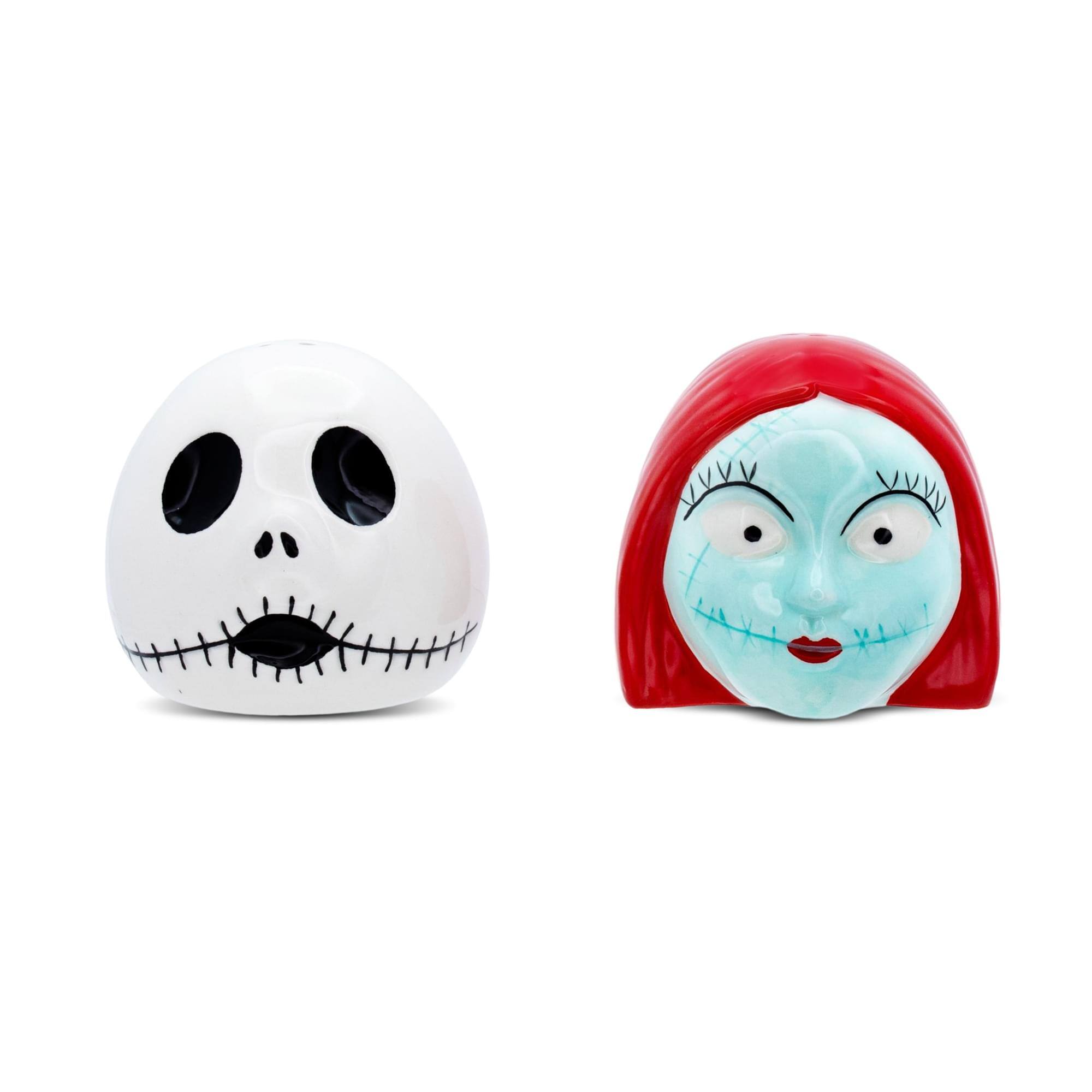 Front. Disney - Disney The Nightmare Before Christmas Jack and Sally Salt and Pepper Shaker Set - White.
