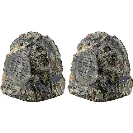 Front. iHome - iHome IHRK400MOBCP Wireless Waterproof Rock Speaker Set for Outdoors - Mossy Oak Camo - Black.