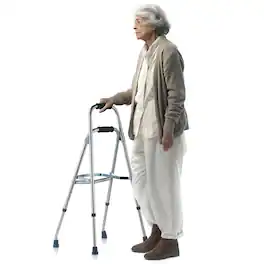 VEVOR - Folding Hemi Walker, One Arm Folding Walker for Seniors with 6-Level Adjustable Height, Up to 350LBS - Silver